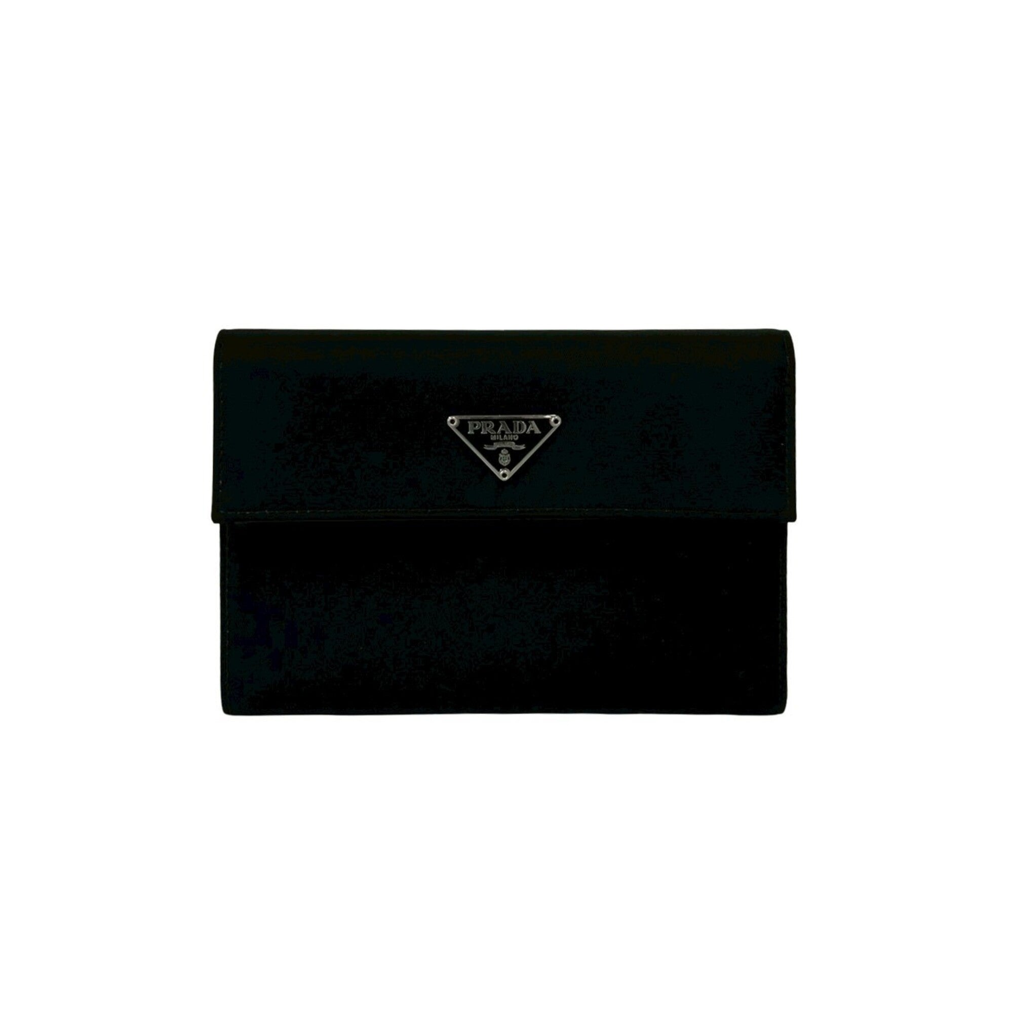 Prada Black Nylon Leather Wallet (Tri-Fold) (Pre-Owned)