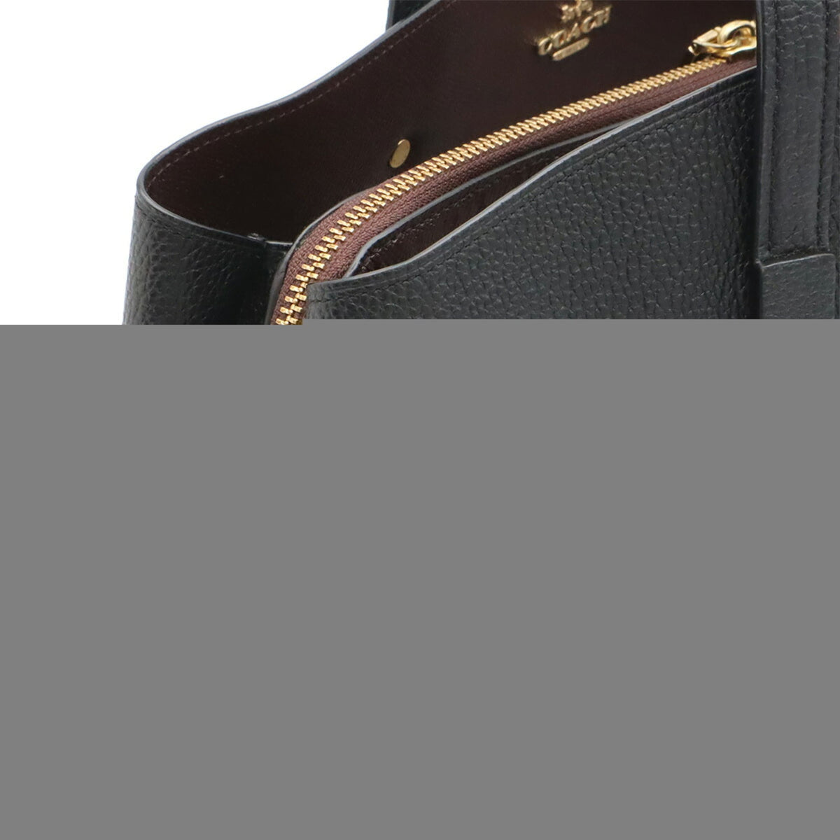 Coach Black Leather Shoulder Bag Tote Bag (Pre-Owned)