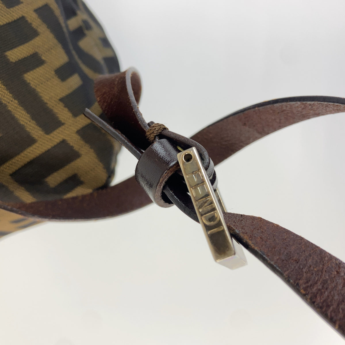 Fendi Black Brown Nylon Leather Backpack (Pre-Owned)