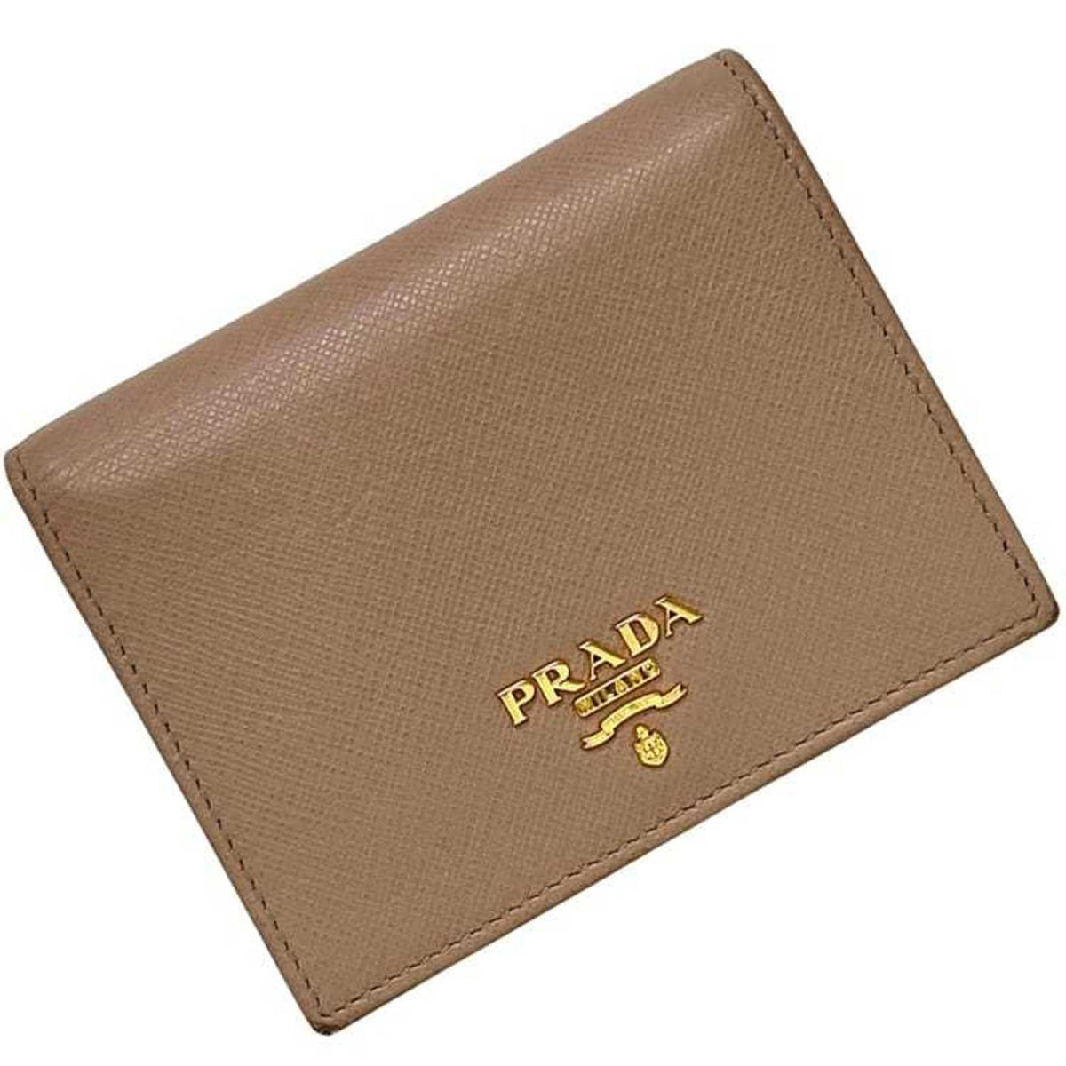 Prada Beige Saffiano Metal Wallet (Bi-Fold) (Pre-Owned)