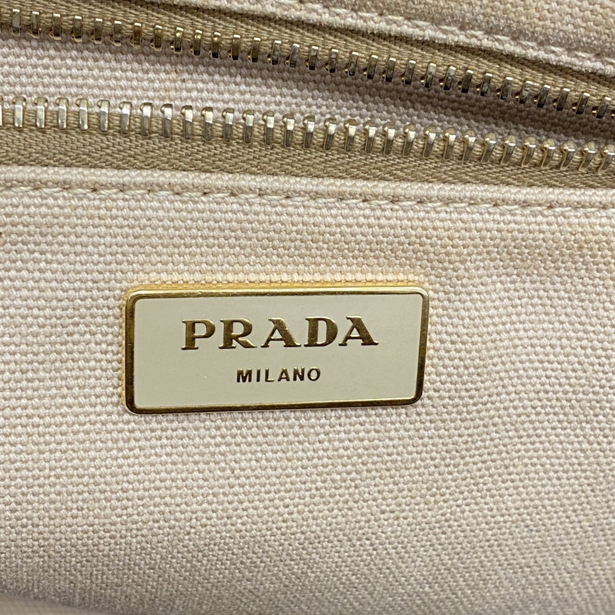 Prada Beige Canvas Tote Bag (Pre-Owned)