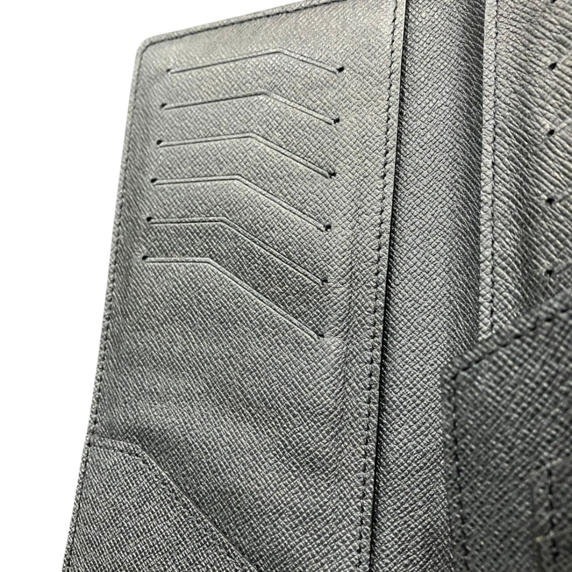 Louis Vuitton Taiga Gray Leather Long Wallet (Bi-Fold) (Pre-Owned)
