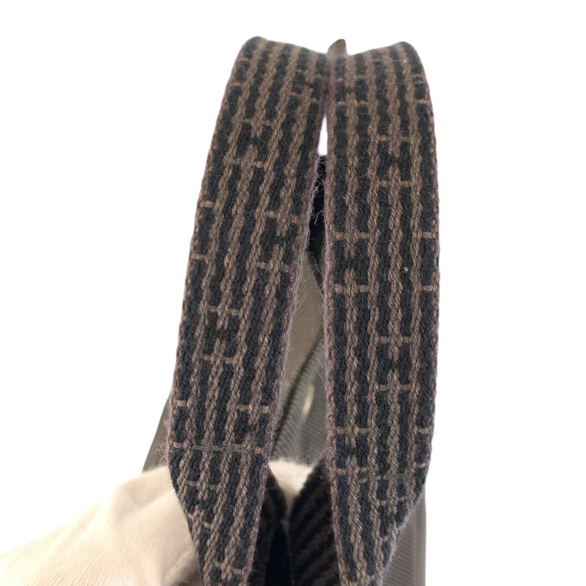 Hermes Gray Polyester Polyamide Handbag Tote Bag (Pre-Owned)