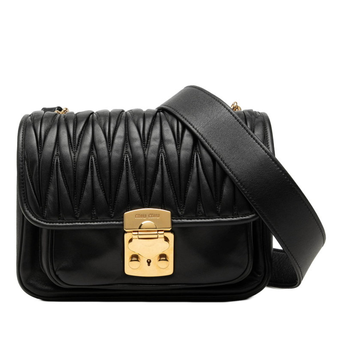 Miu Miu Black Leather Shoulder Bag (Pre-Owned)