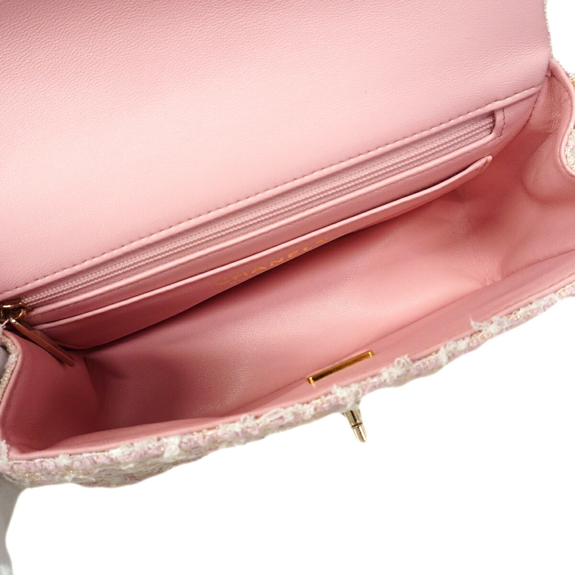 Chanel Pink Tweed Handbag (Pre-Owned)