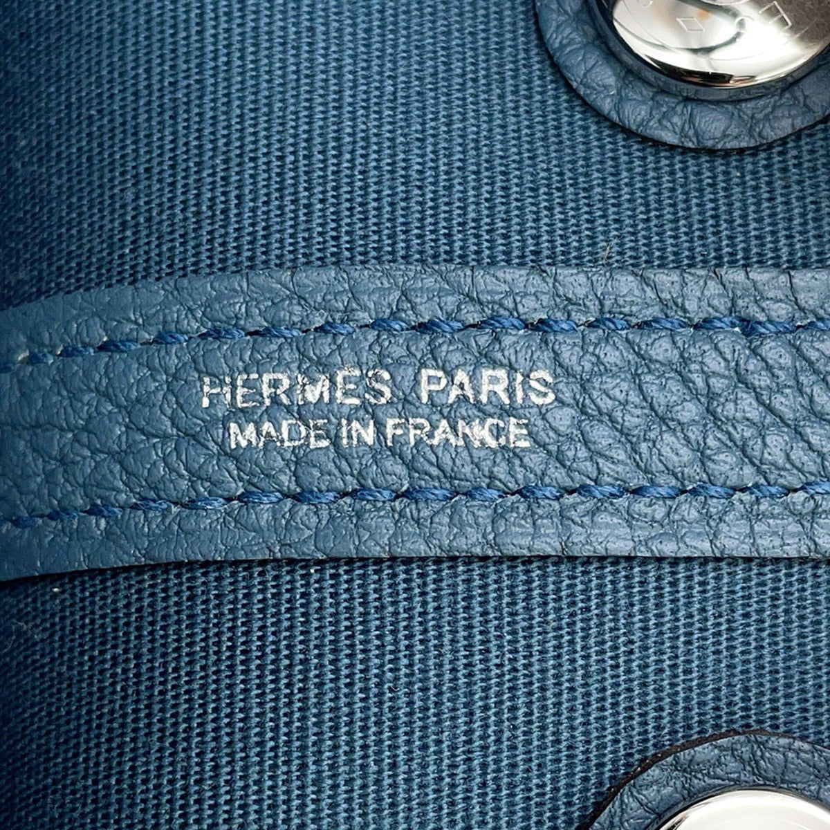 Hermes Blue Toile Officier Negonda Leather Tote Bag