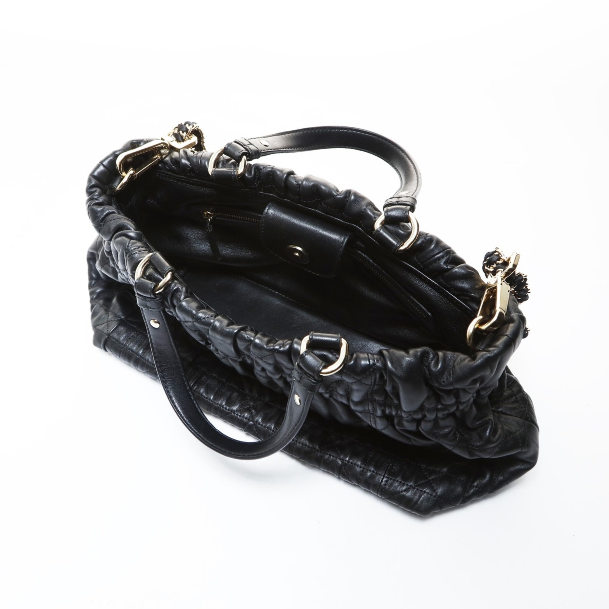 Christian Dior Black Leather Tote Bag (Pre-Owned)