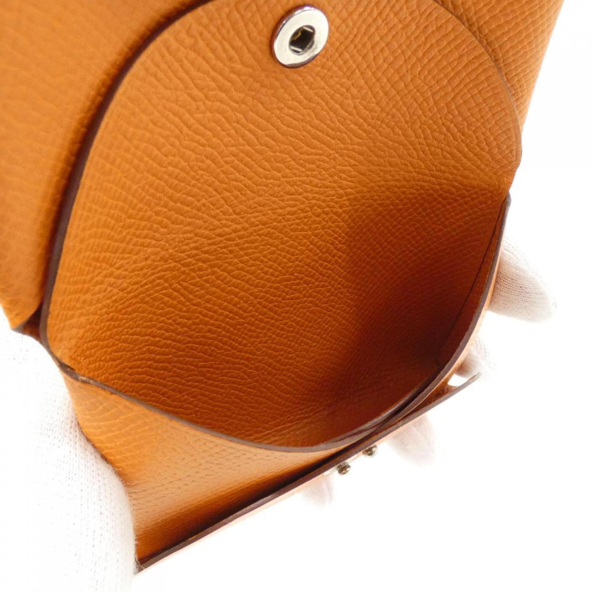 Hermes Orange Epsom Leather Coin Purse/Coin Case (Pre-Owned)