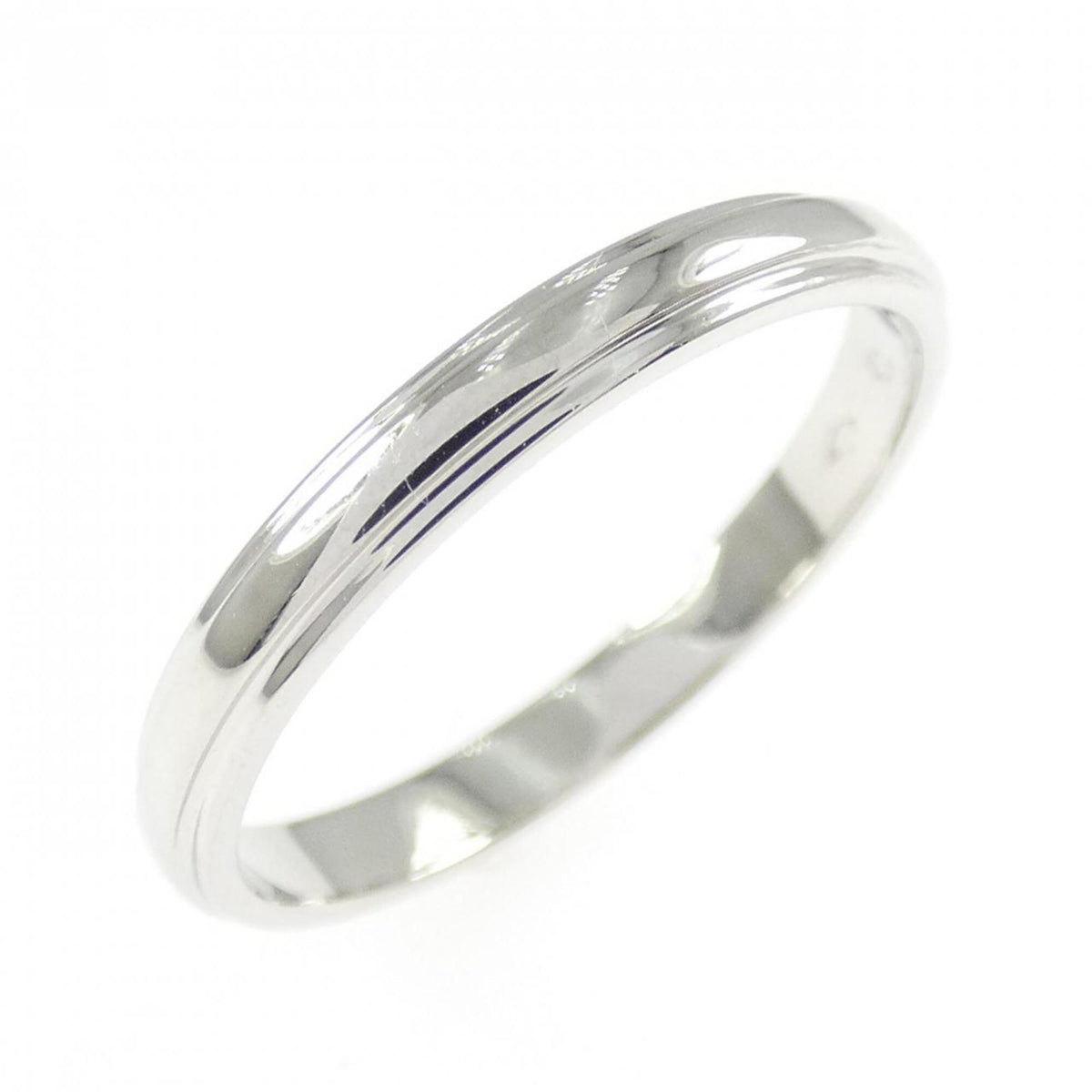 Cartier Silver Platinum 950 Band Ring (Pre-Owned)