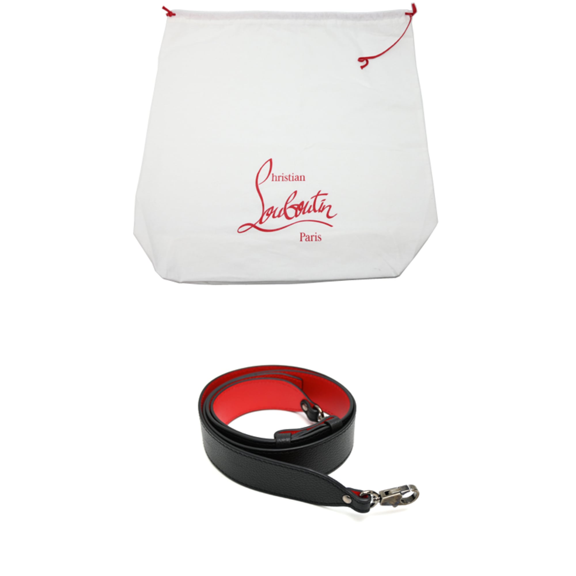 Christian Louboutin Black Red Color Leather Tote Bag (Pre-Owned)