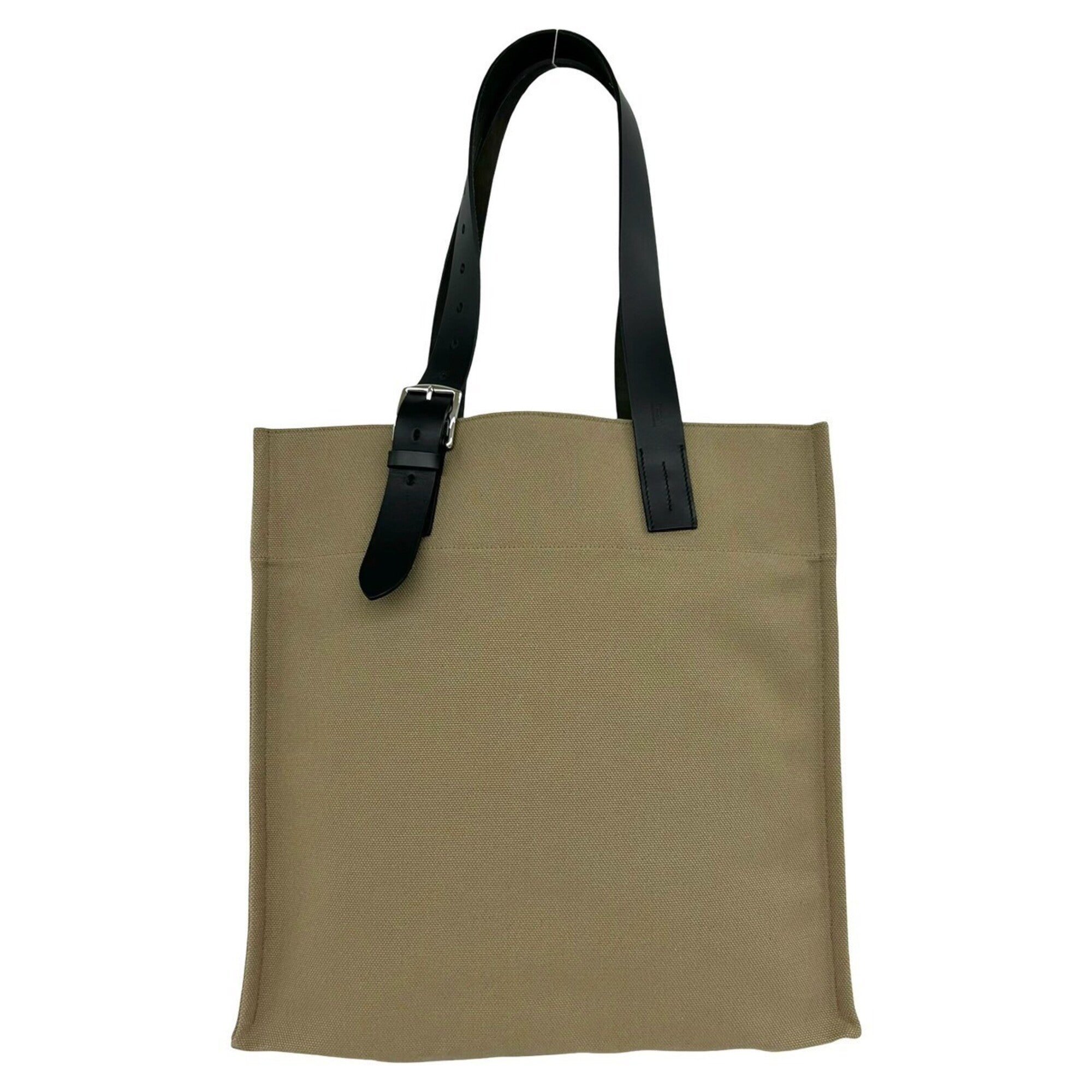 Hermes Black Brown Canvas Tote Bag (Pre-Owned)