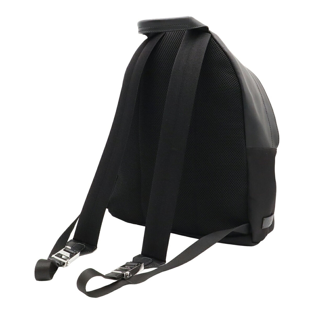Fendi Black Leather Nylon Backpack Handbag (Pre-Owned)