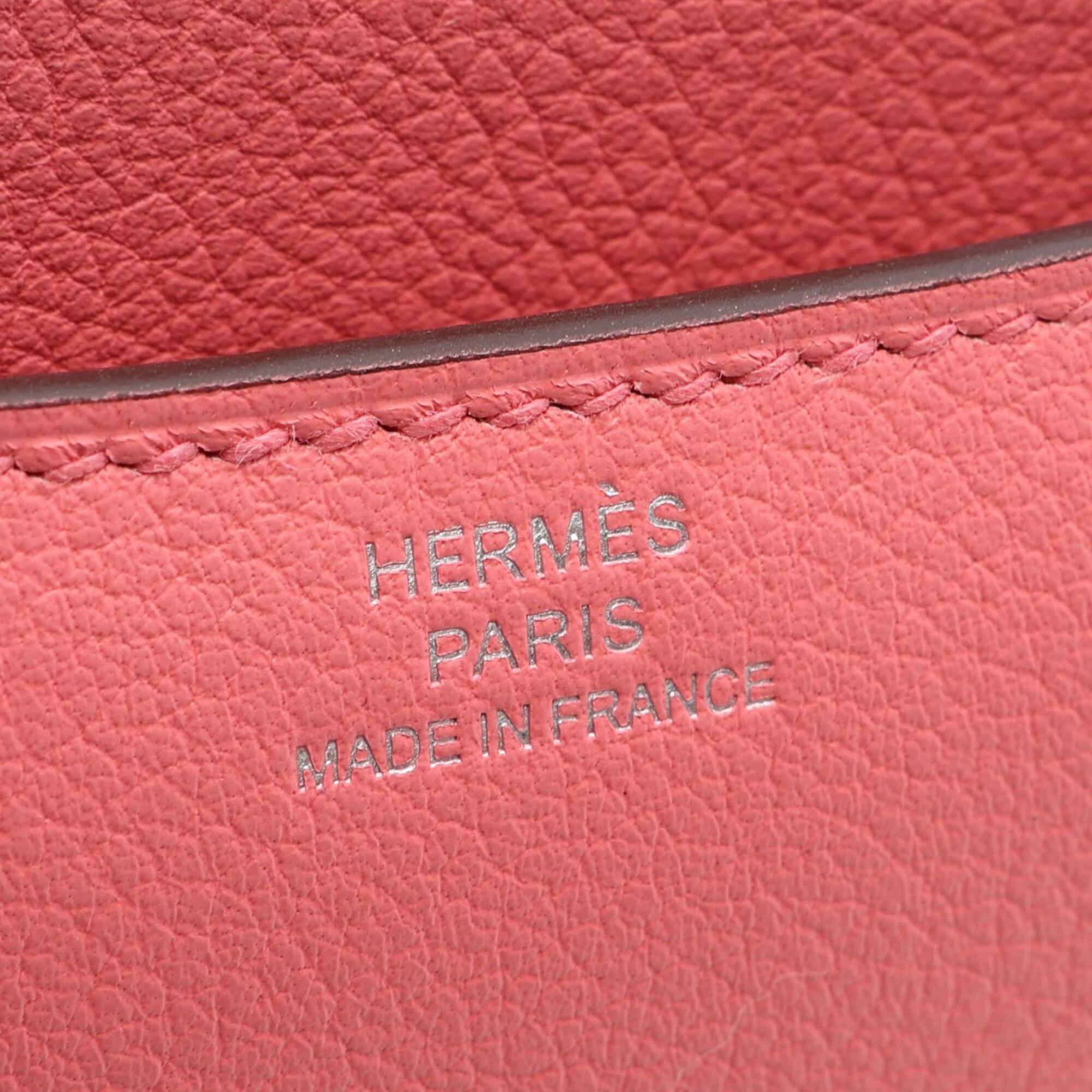 Hermes Constance Pink Leather Handbag Shoulder Bag (Pre-Owned)