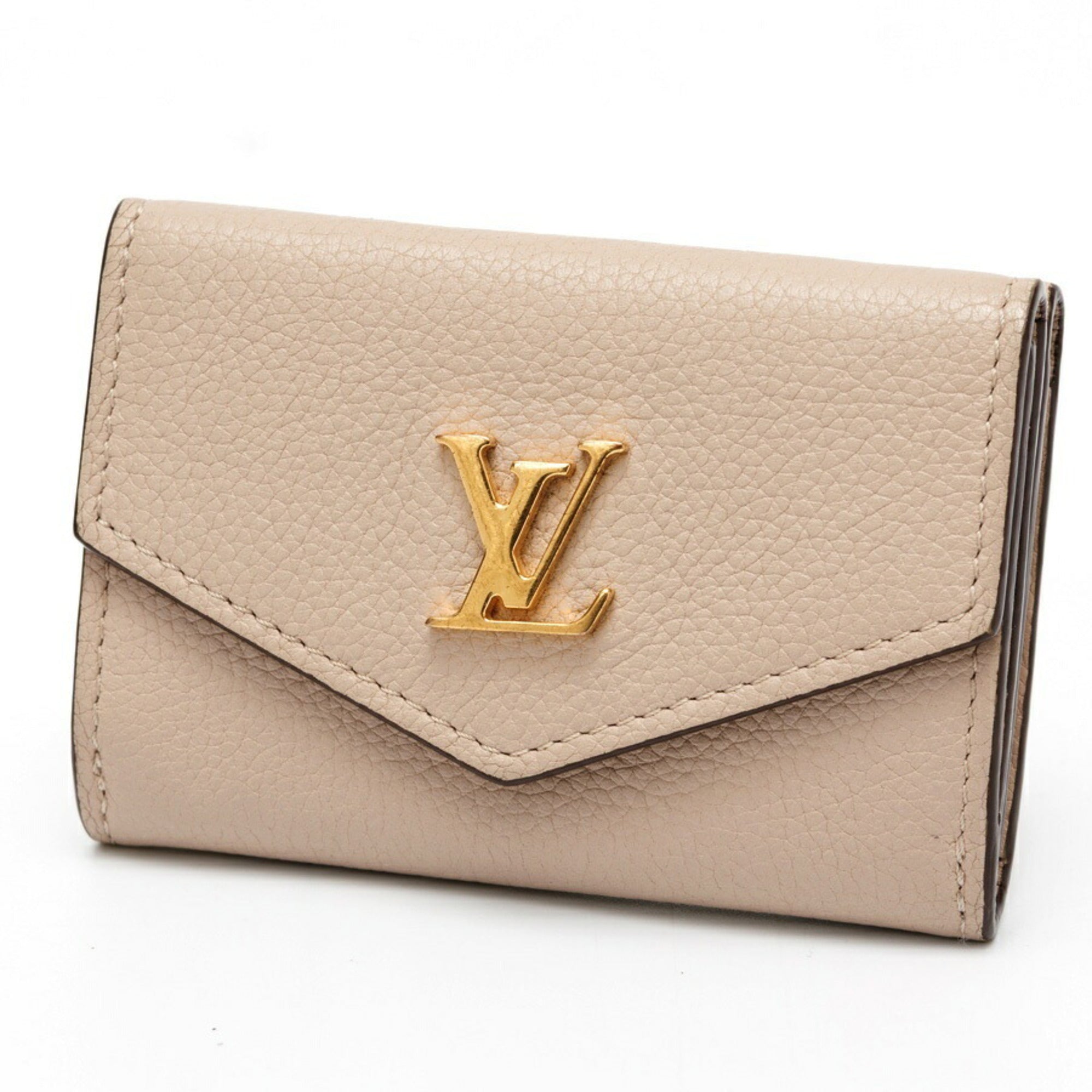 Louis Vuitton Grayish Leather Wallet (Tri-Fold) (Pre-Owned)