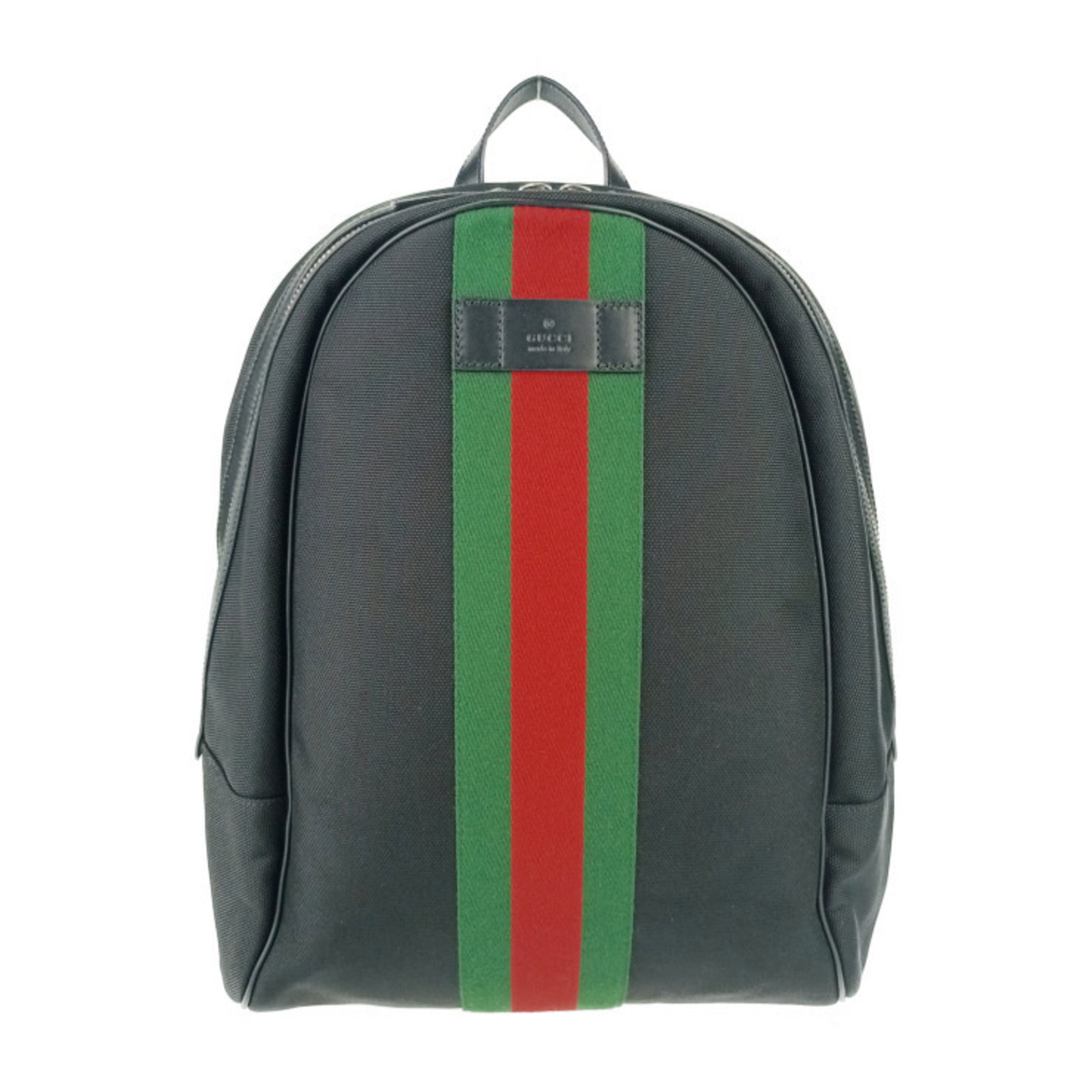 Gucci Black Canvas Leather Backpack (Pre-Owned)