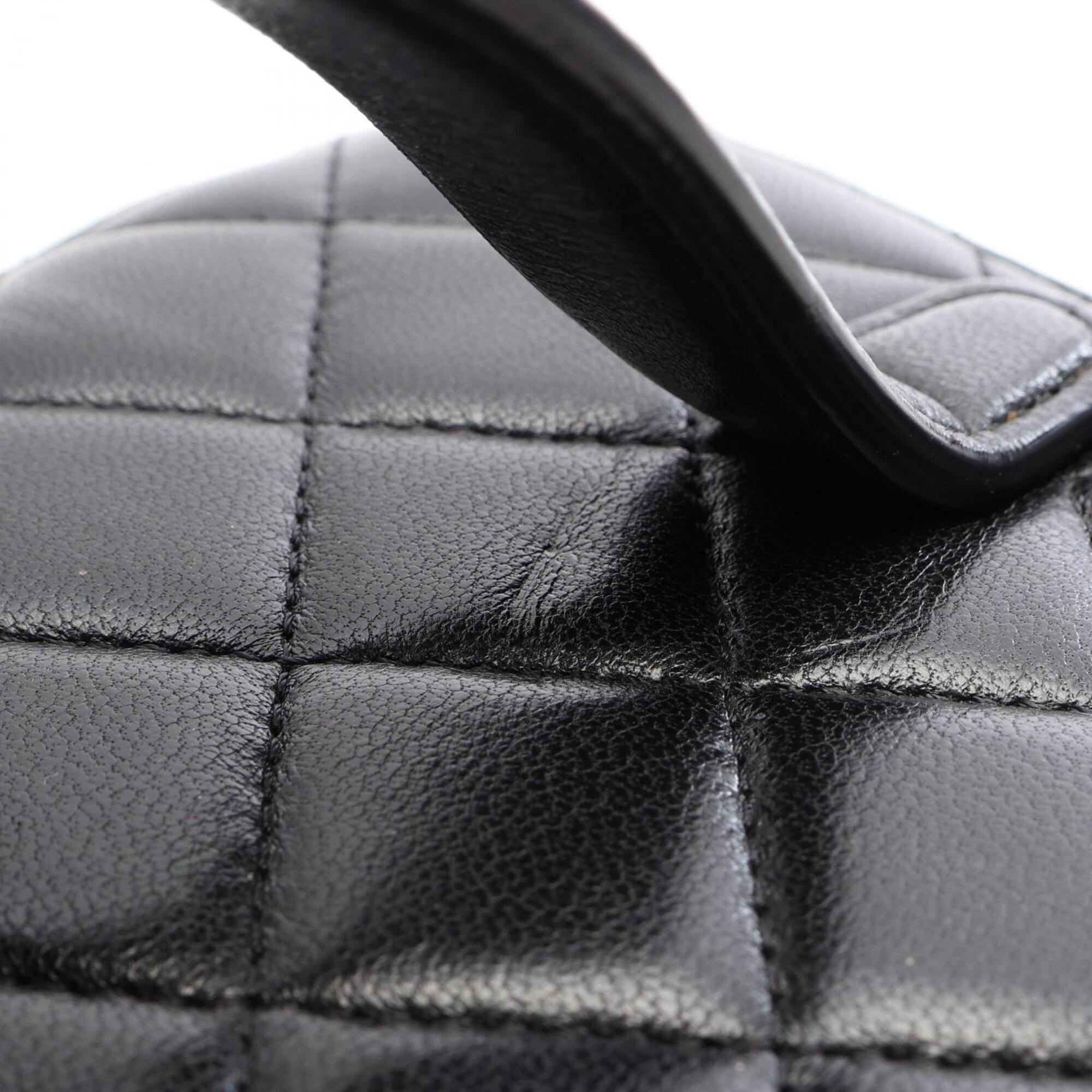 Chanel Black Leather Handbag Vanity Bag (Pre-Owned)