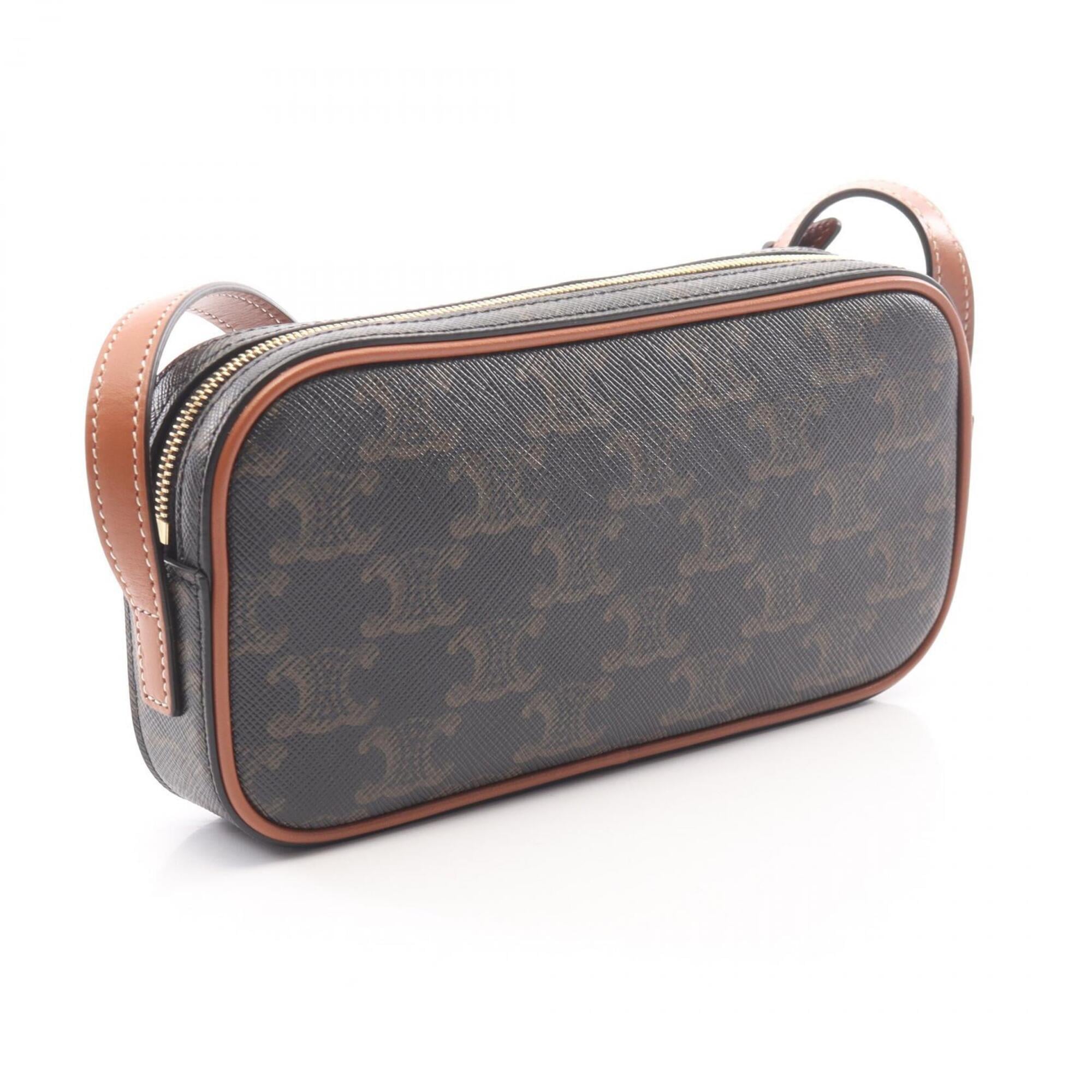 Celine Black Brown Multi-Color Coated Canvas Leather Handbag Shoulder Bag (Pre-Owned)