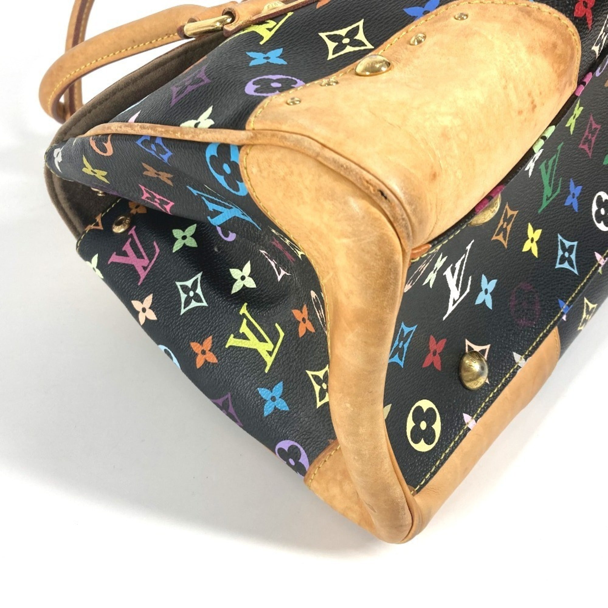 Louis Vuitton Black Multi-Color Noir Monogram Multicolore Canvas Handbag Shoulder Bag Tote Bag (Pre-Owned)