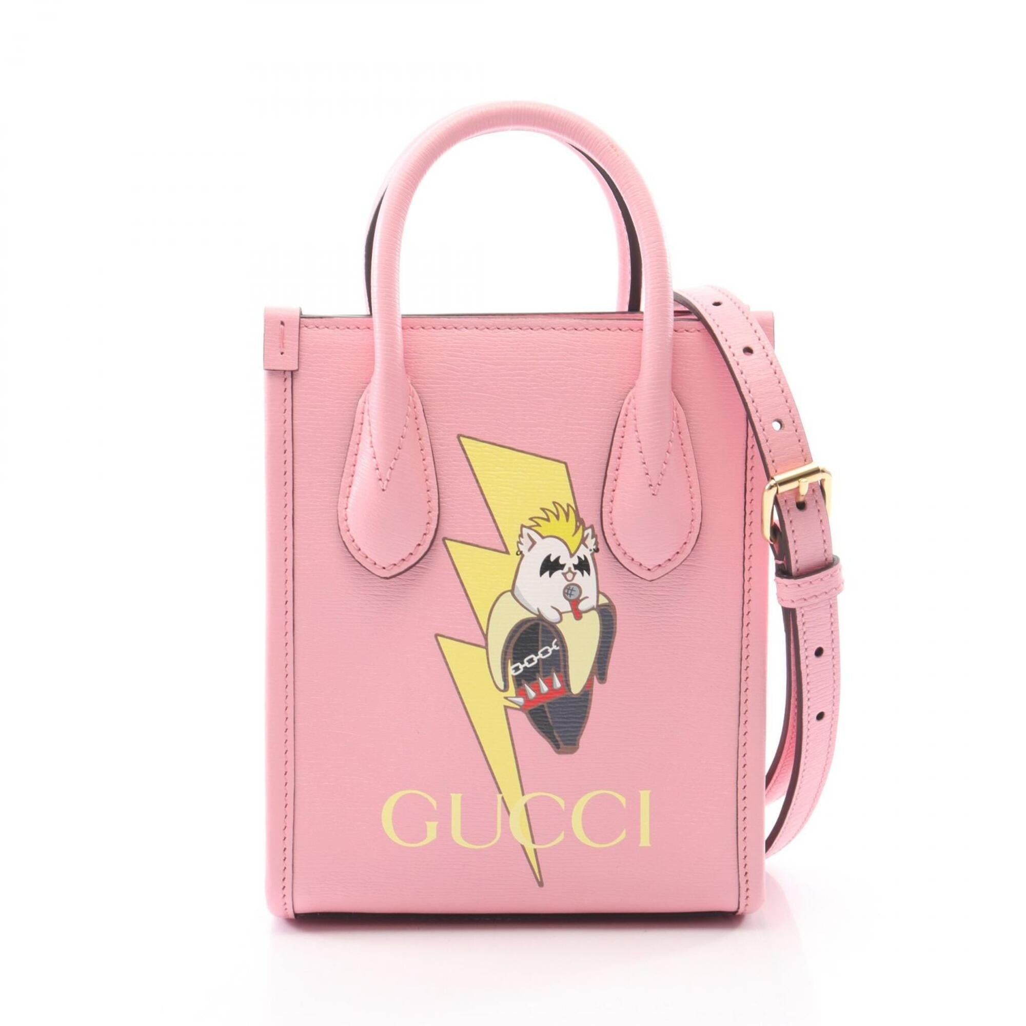 Gucci Multi-Color Pink Leather Handbag (Pre-Owned)