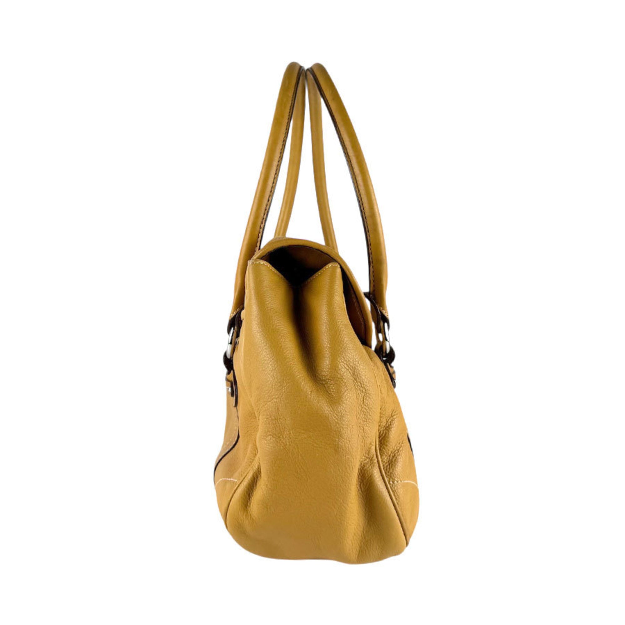 Christian Dior Mustard Yellow Leather Shoulder Bag (Pre-Owned)
