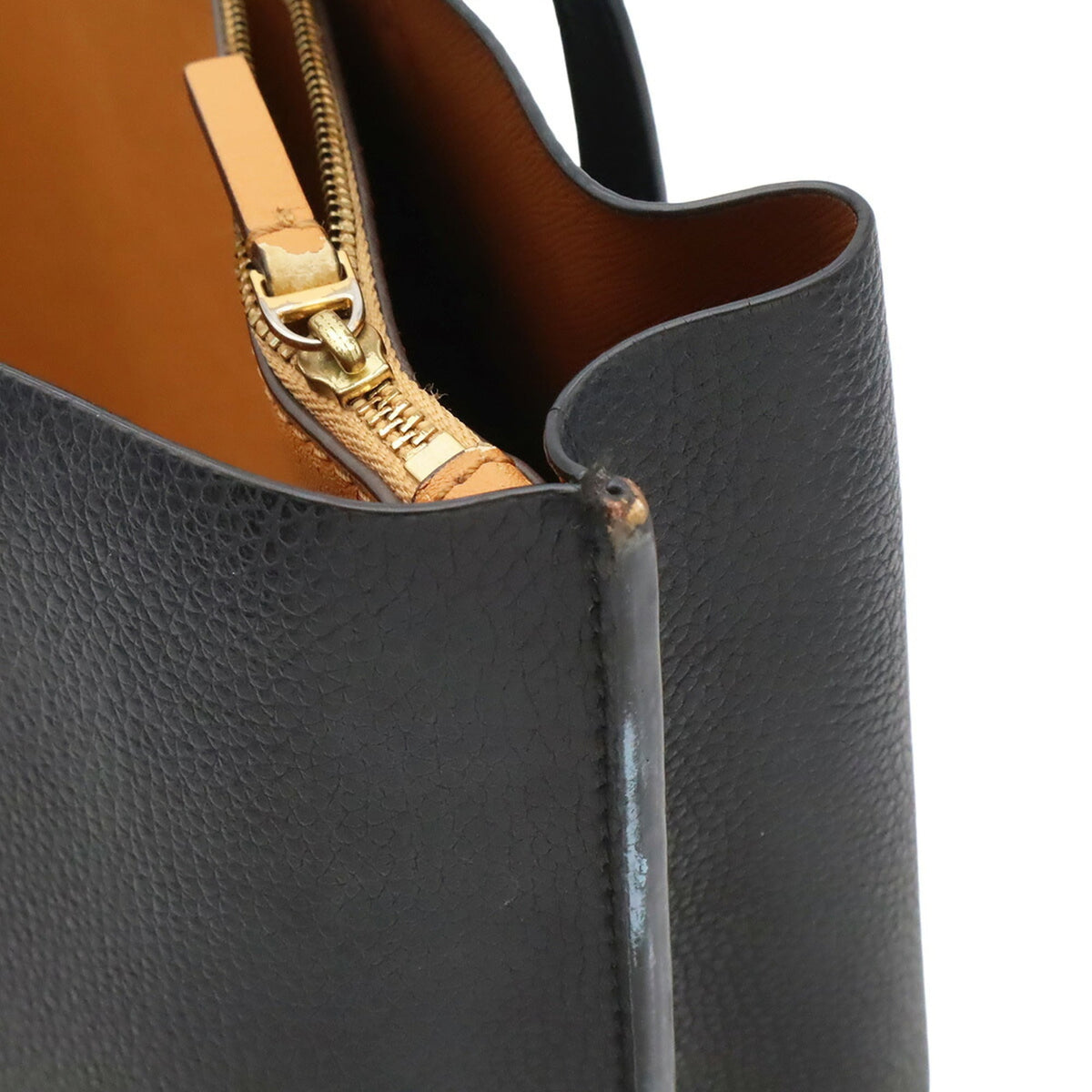 Tory Burch Black Red Color Leather Shoulder Bag Tote Bag (Pre-Owned)