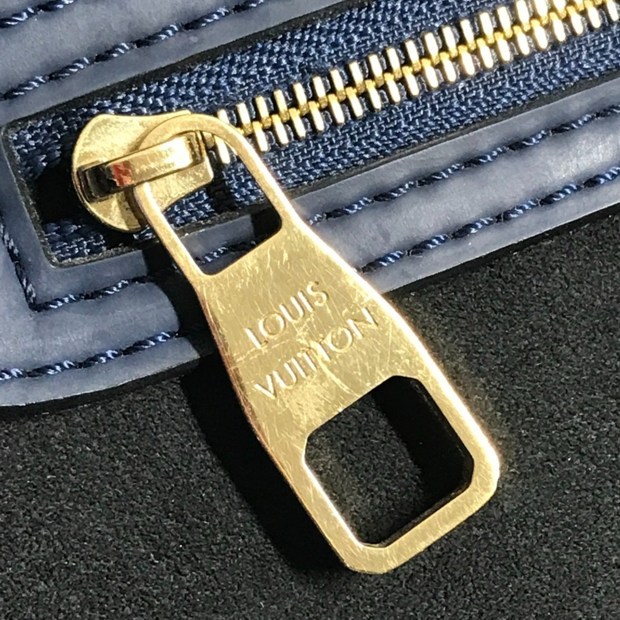 Louis Vuitton Black Blue Handbag Tote Bag (Pre-Owned)
