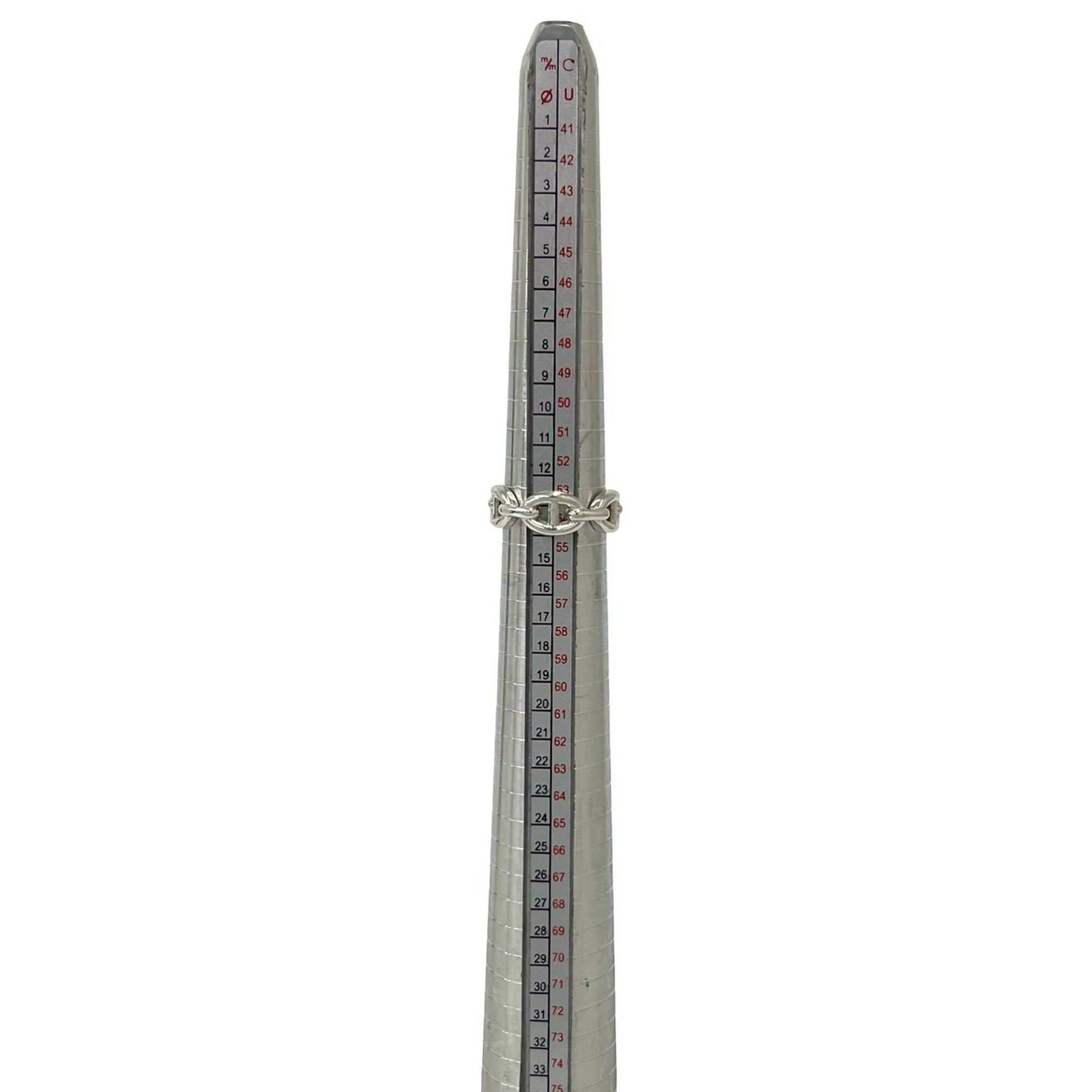 Hermes Silver Silver 925 Band Ring (Pre-Owned)