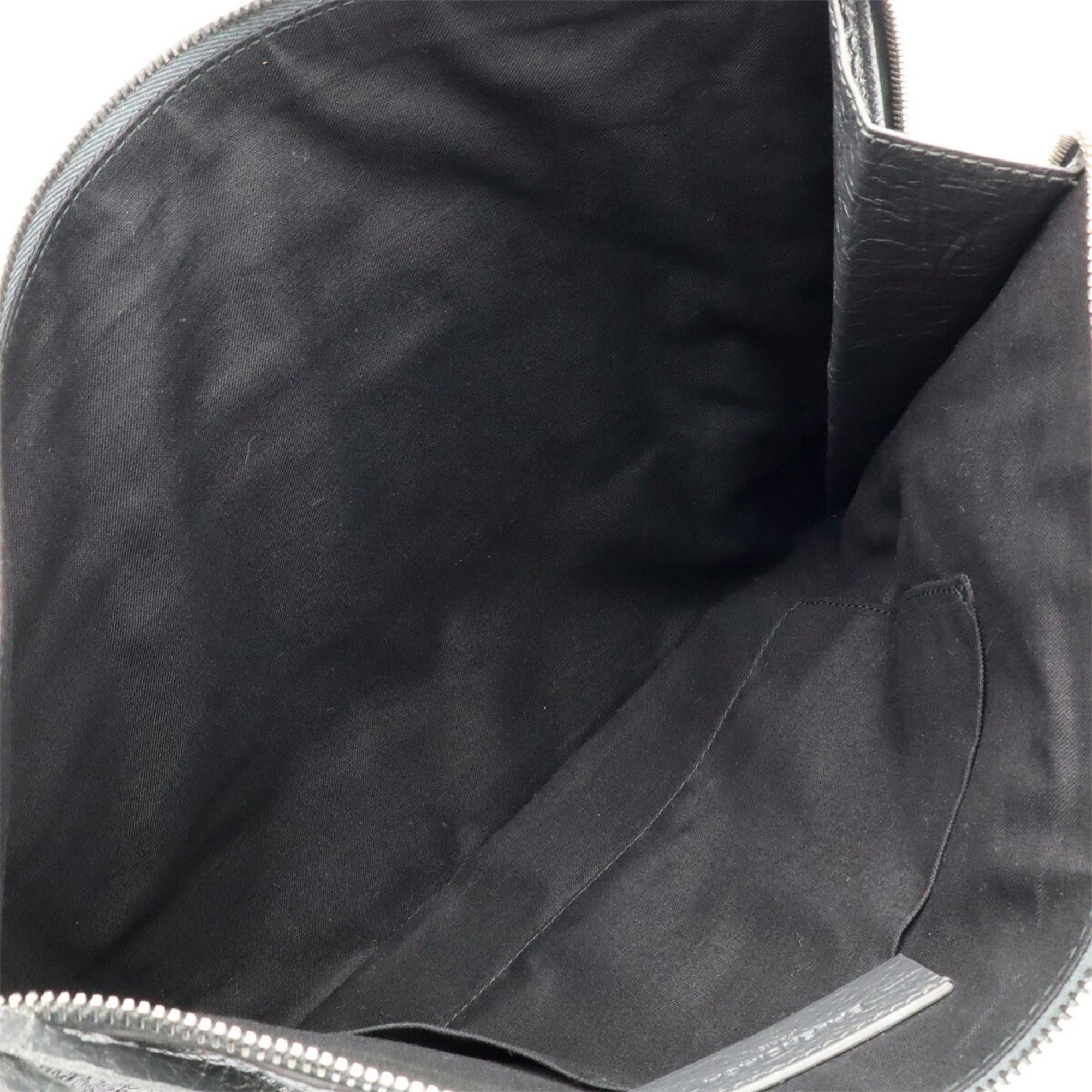 Balenciaga Dark Gray Leather Handbag Pouch (Pre-Owned)