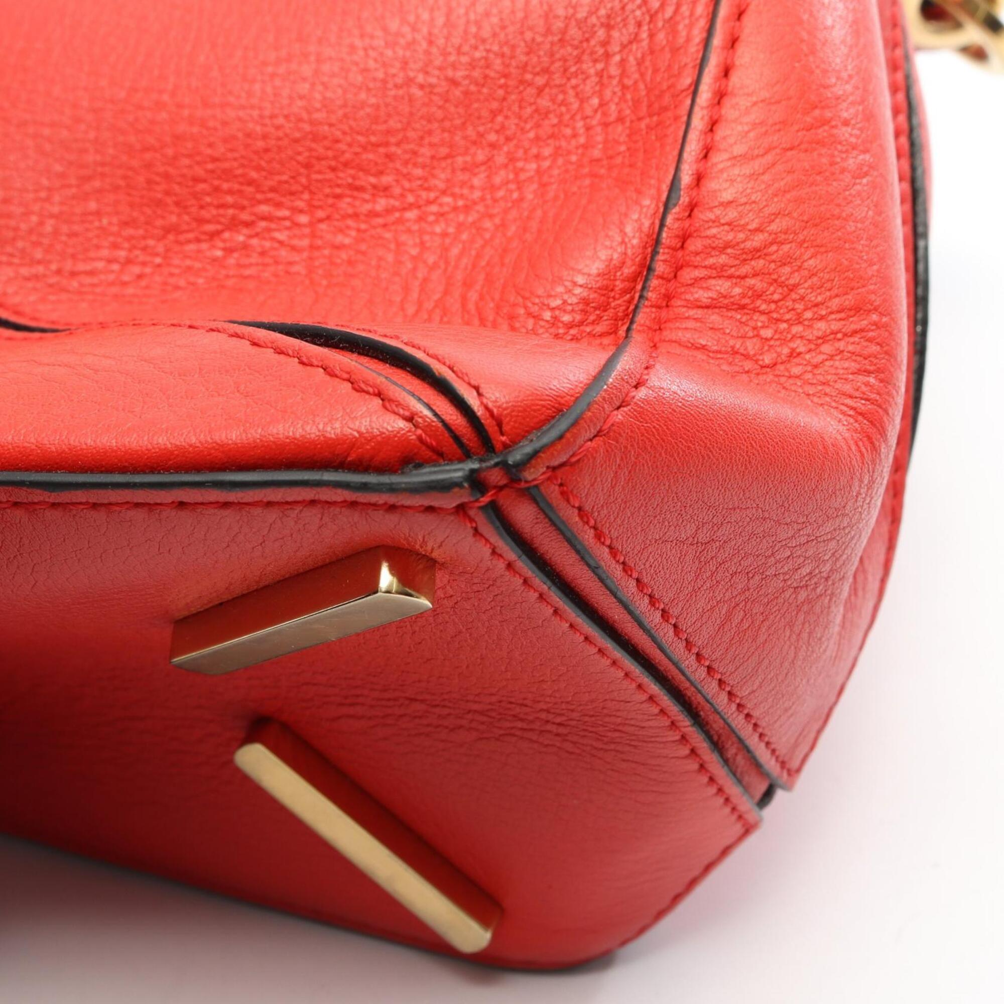 Loewe Red Color Leather Handbag (Pre-Owned)