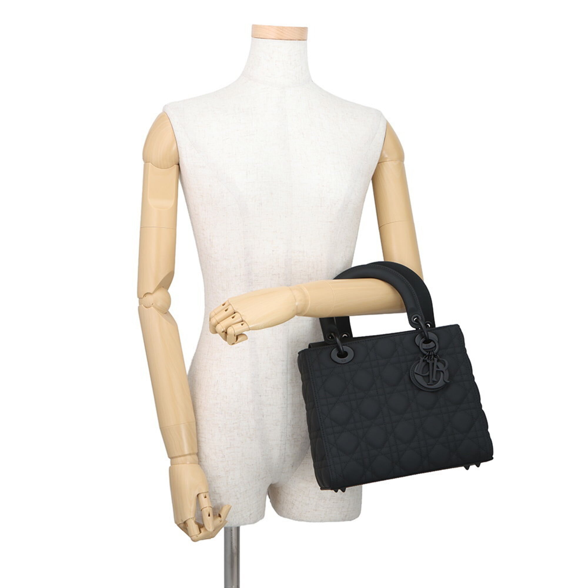 Christian Dior Lady Dior Black Handbag Shoulder Bag (Pre-Owned)