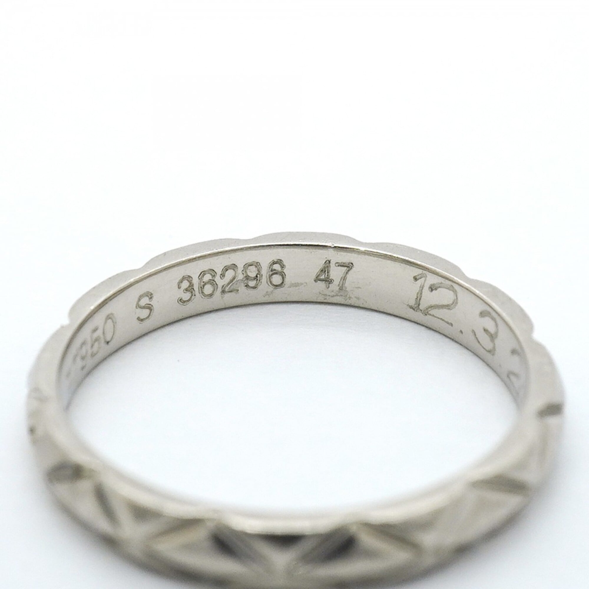 Chanel Platinum 950 Band Ring (Pre-Owned)