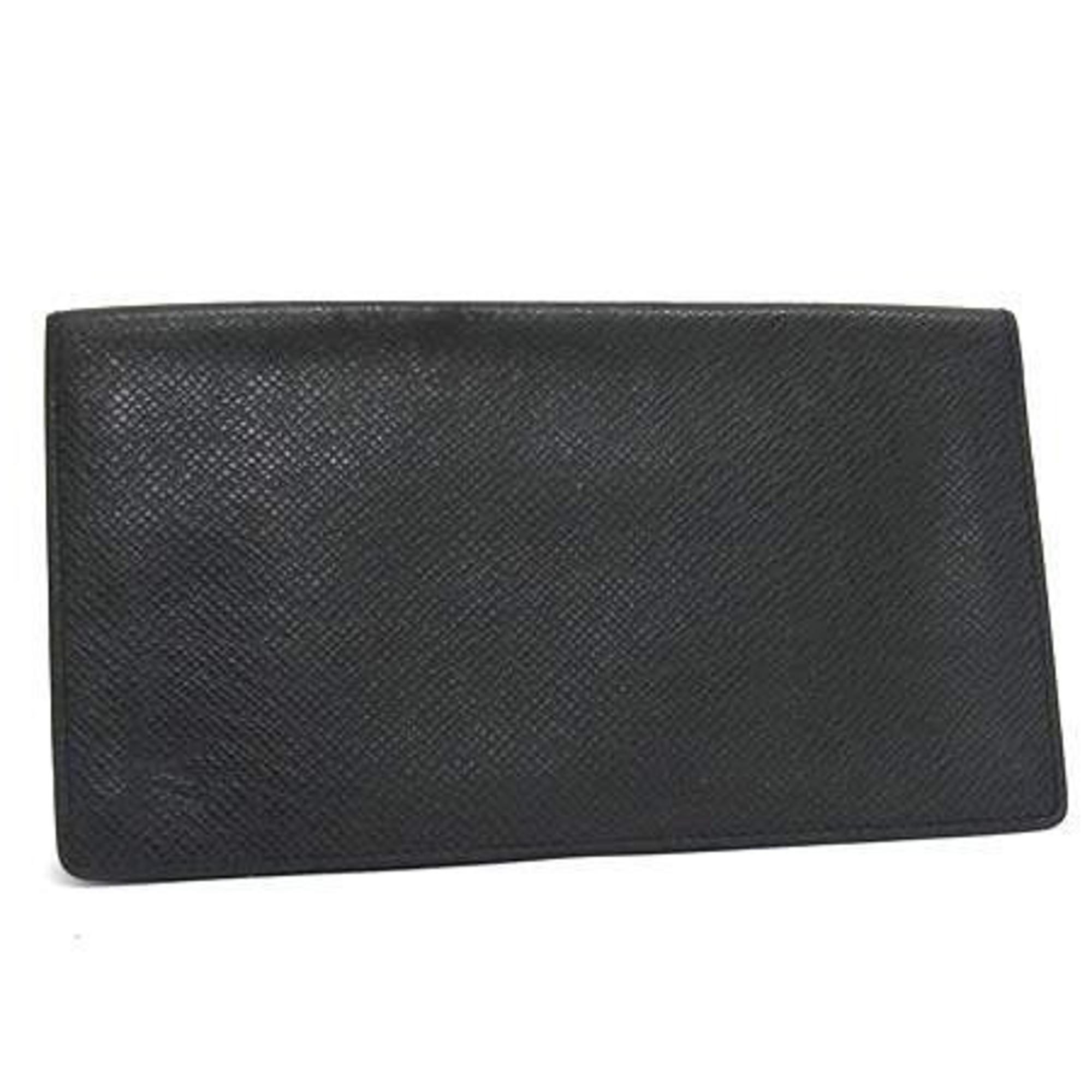 Louis Vuitton Ardoise Black Taiga Leather Long Wallet (Bi-Fold) (Pre-Owned)