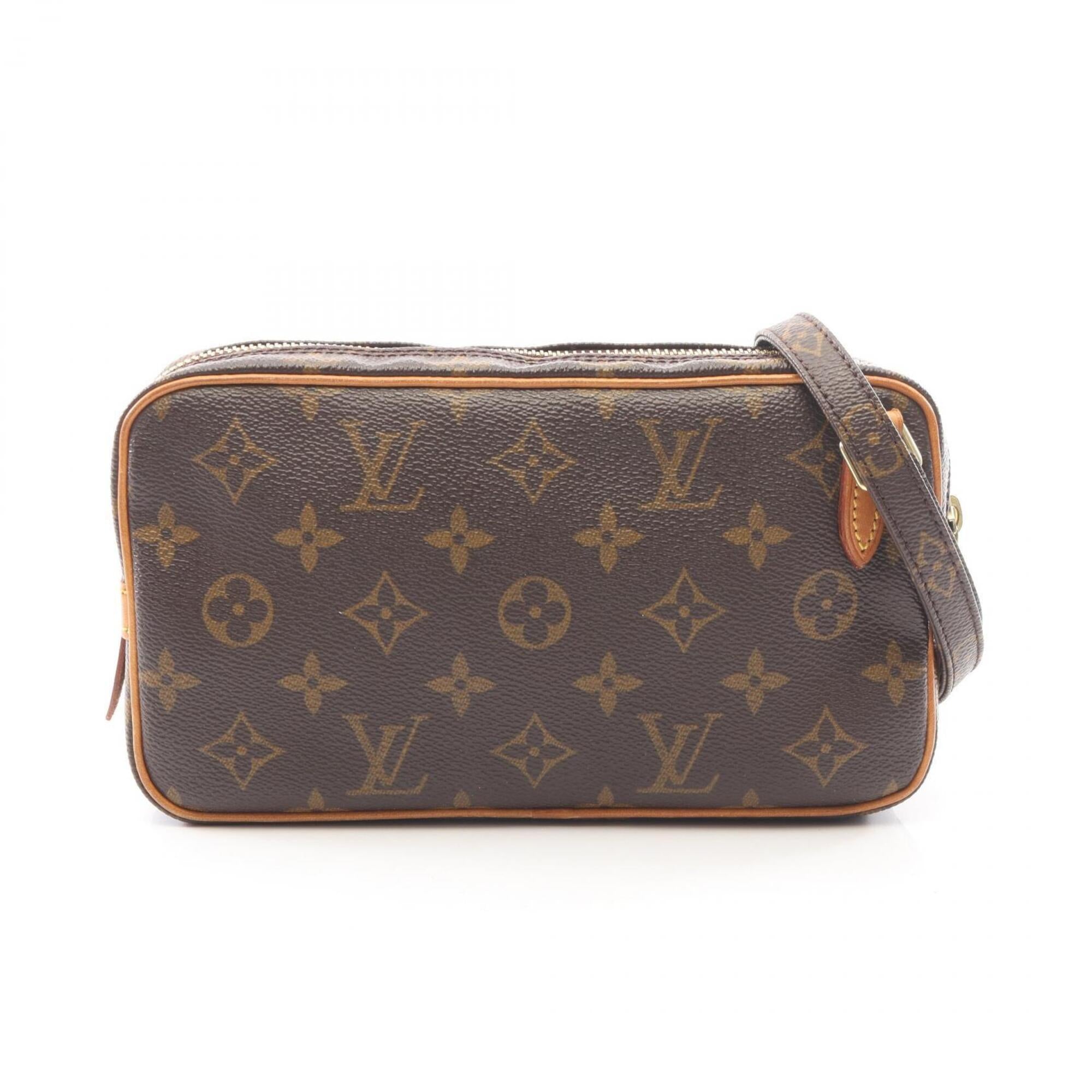 Louis Vuitton Brown Coated Canvas Leather Handbag Shoulder Bag (Pre-Owned)