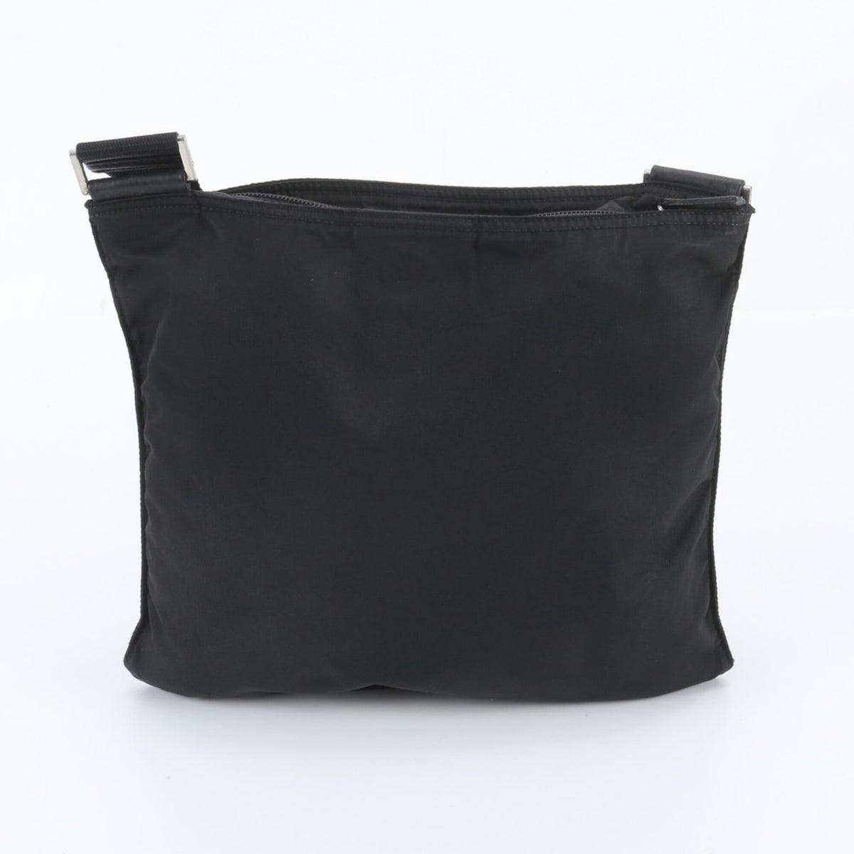 Prada Black White Leather Nylon Shoulder Bag (Pre-Owned)