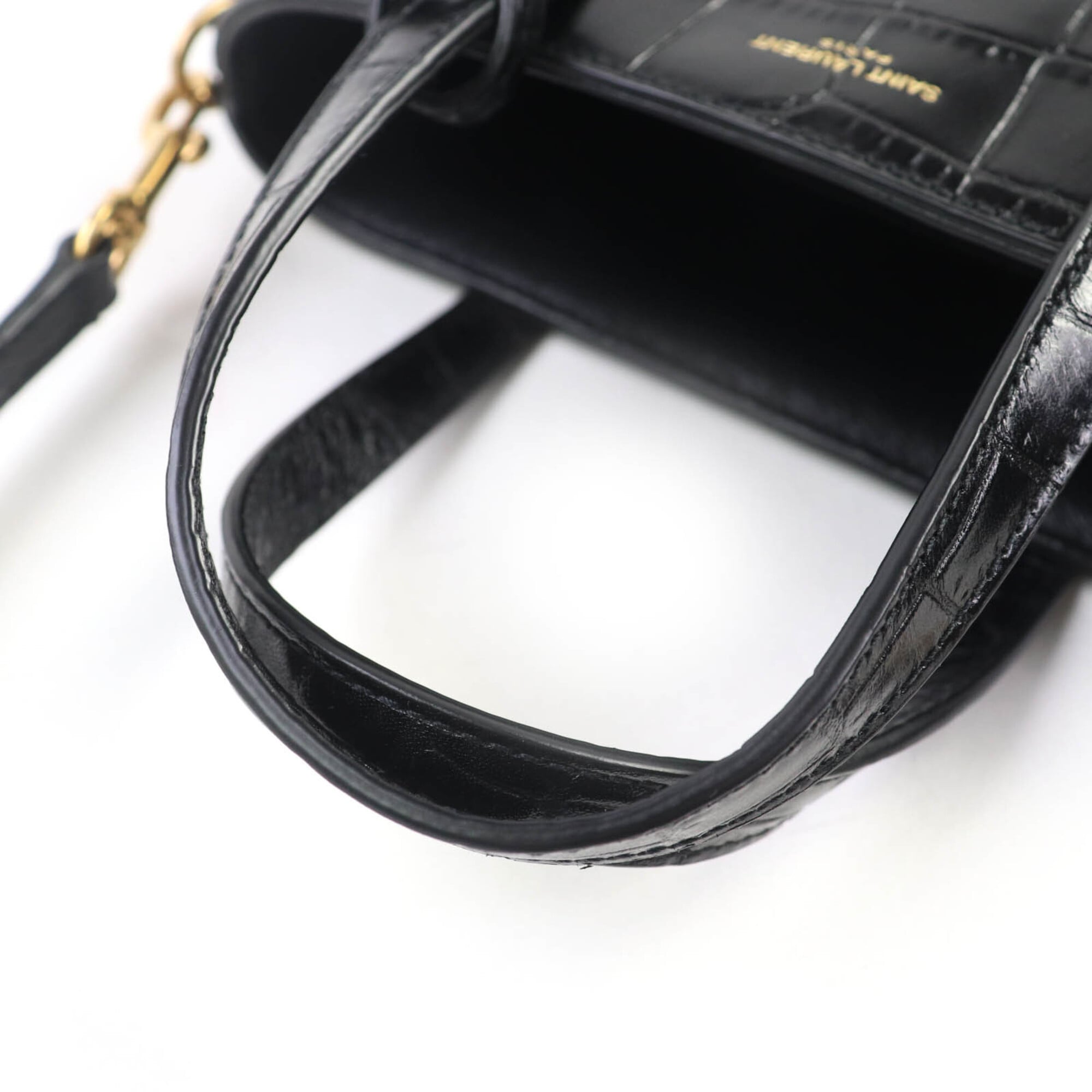 Saint Laurent Black Leather Handbag Shoulder Bag (Pre-Owned)