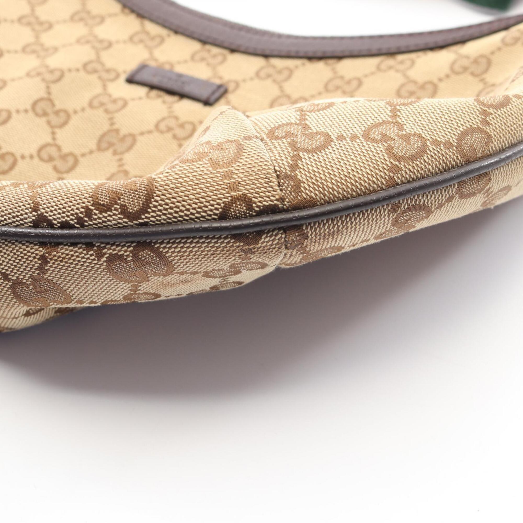 Gucci Beige Brown Gg Canvas Leather Handbag Shoulder Bag (Pre-Owned)