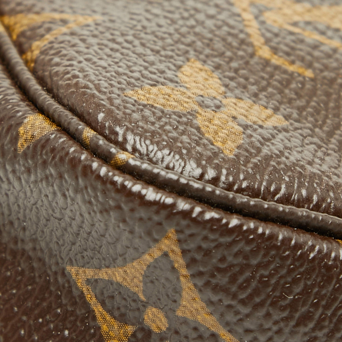 Louis Vuitton Brown Pvc Leather Handbag Pochette Pouch (Pre-Owned)