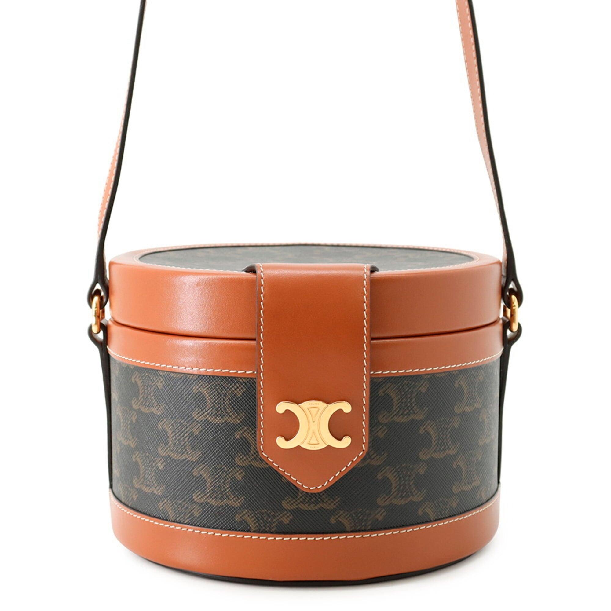 Celine Gold Pvc Leather Handbag Shoulder Bag (Pre-Owned)