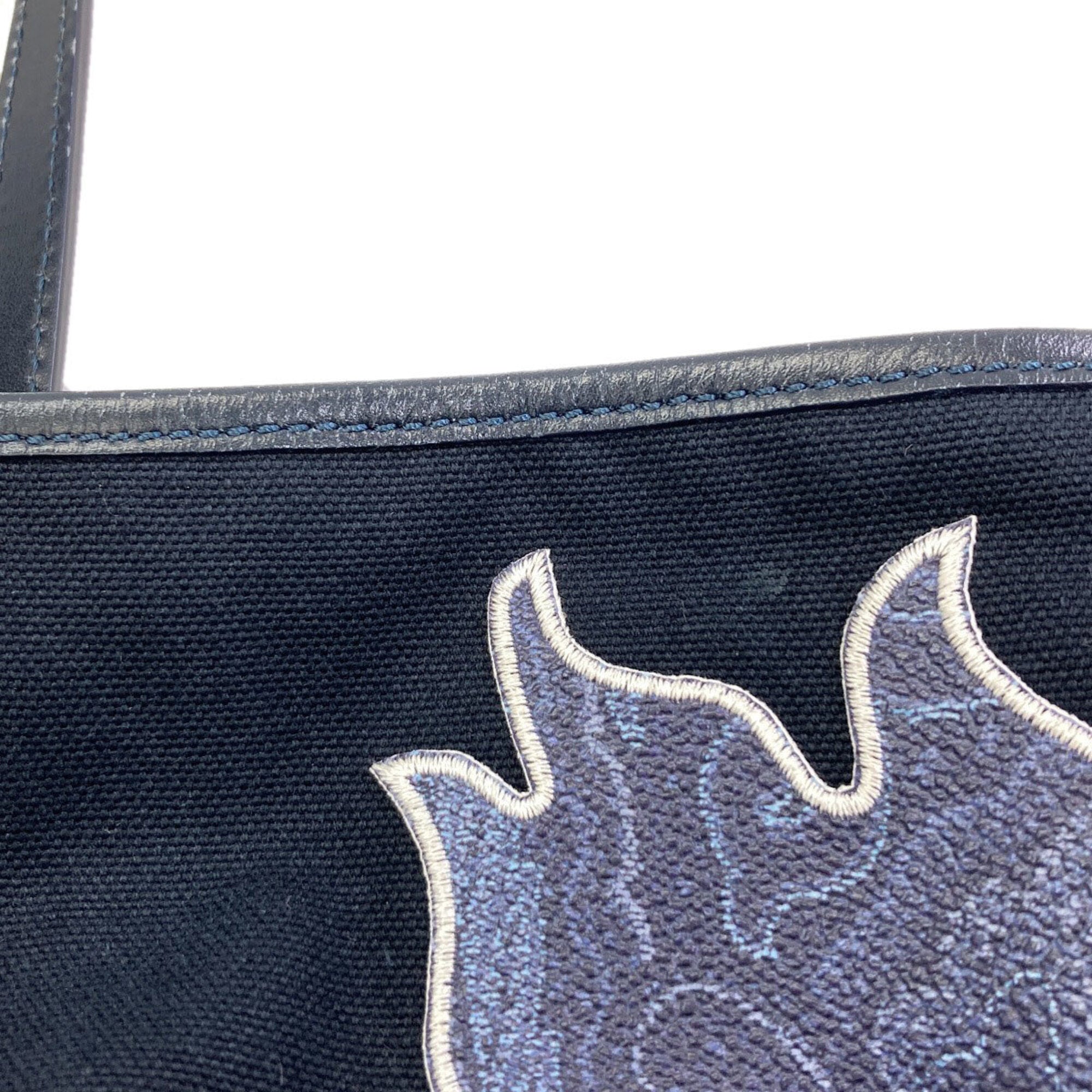 Etro Blue Navy Pvc Canvas Tote Bag (Pre-Owned)