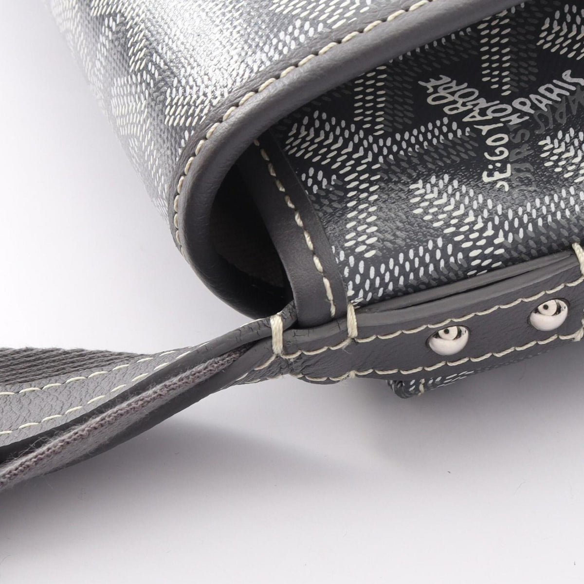 Goyard Gray White Coated Canvas Pvc Leather Handbag Shoulder Bag (Pre-Owned)