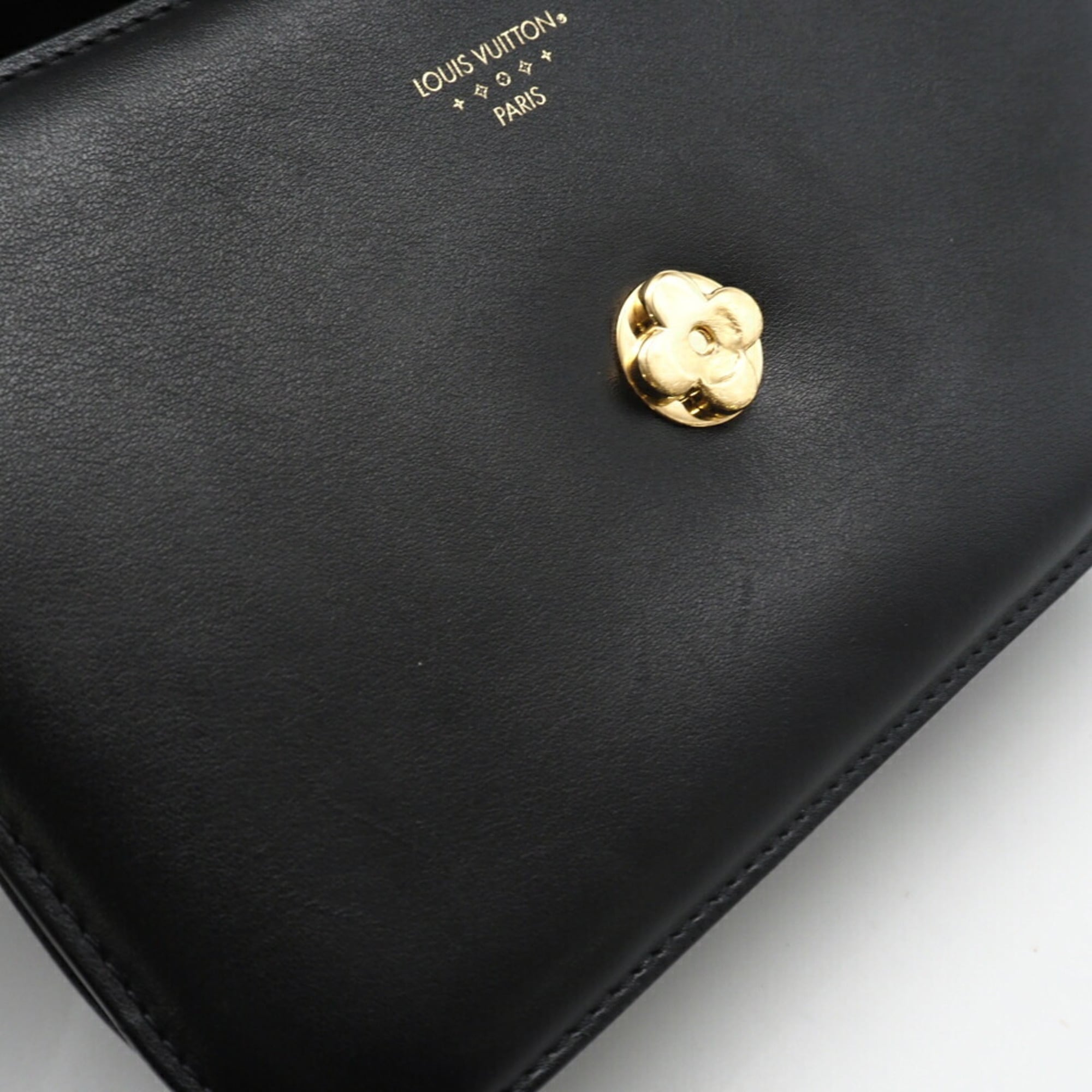 Louis Vuitton Black Leather Shoulder Bag (Pre-Owned)