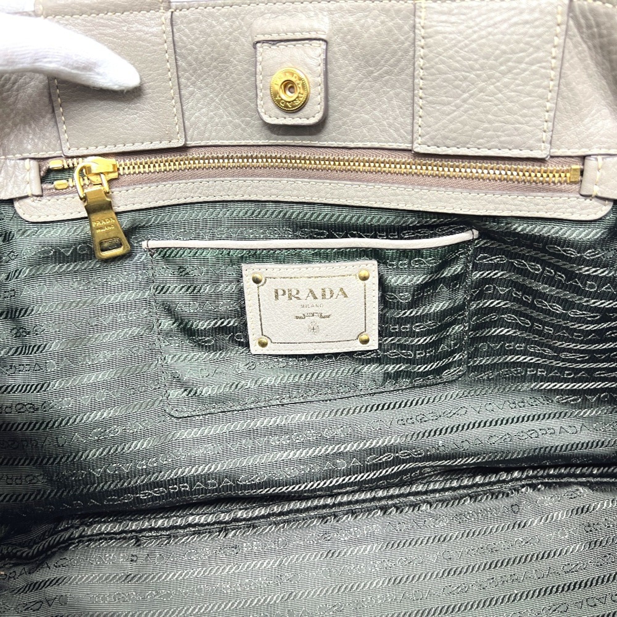 Prada Gray Canapa Handbag Tote Bag (Pre-Owned)
