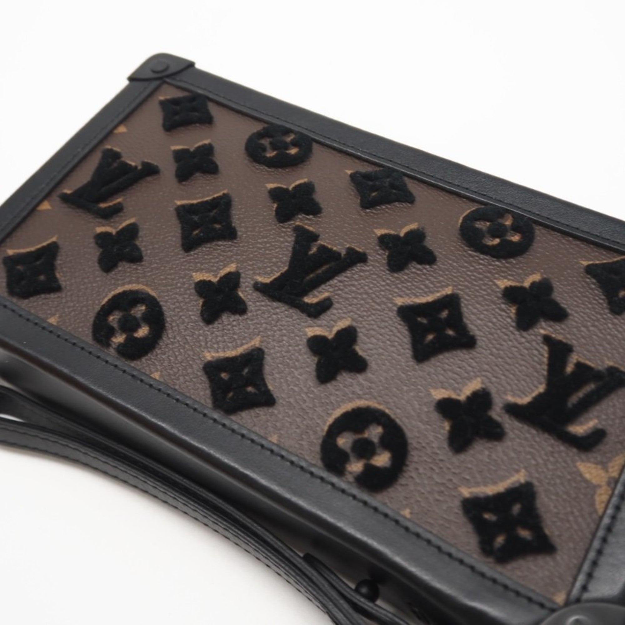 Louis Vuitton Black Brown Monogram Monogram Clutch Bag (Pre-Owned)