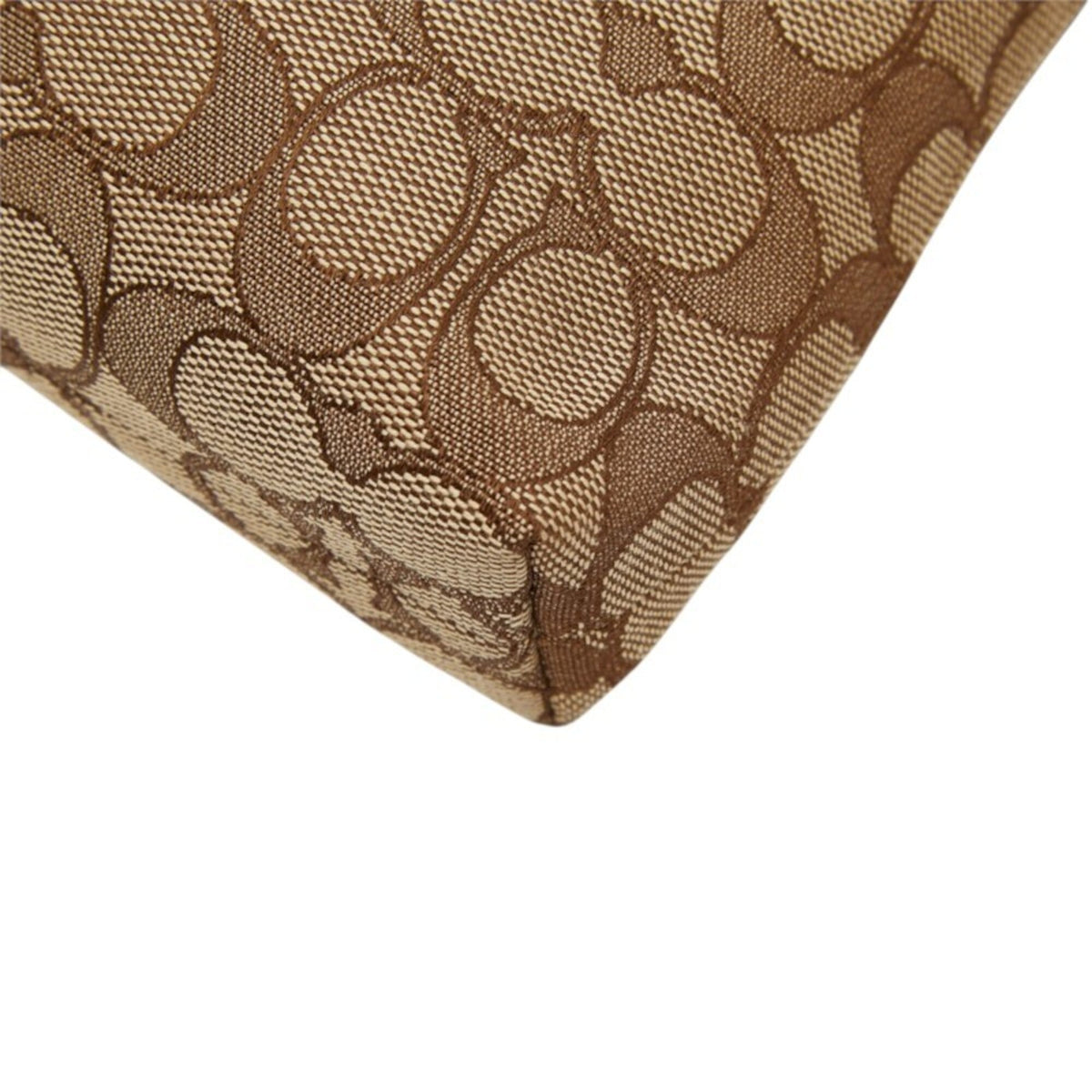 Coach Beige Canvas Leather Shoulder Bag (Pre-Owned)