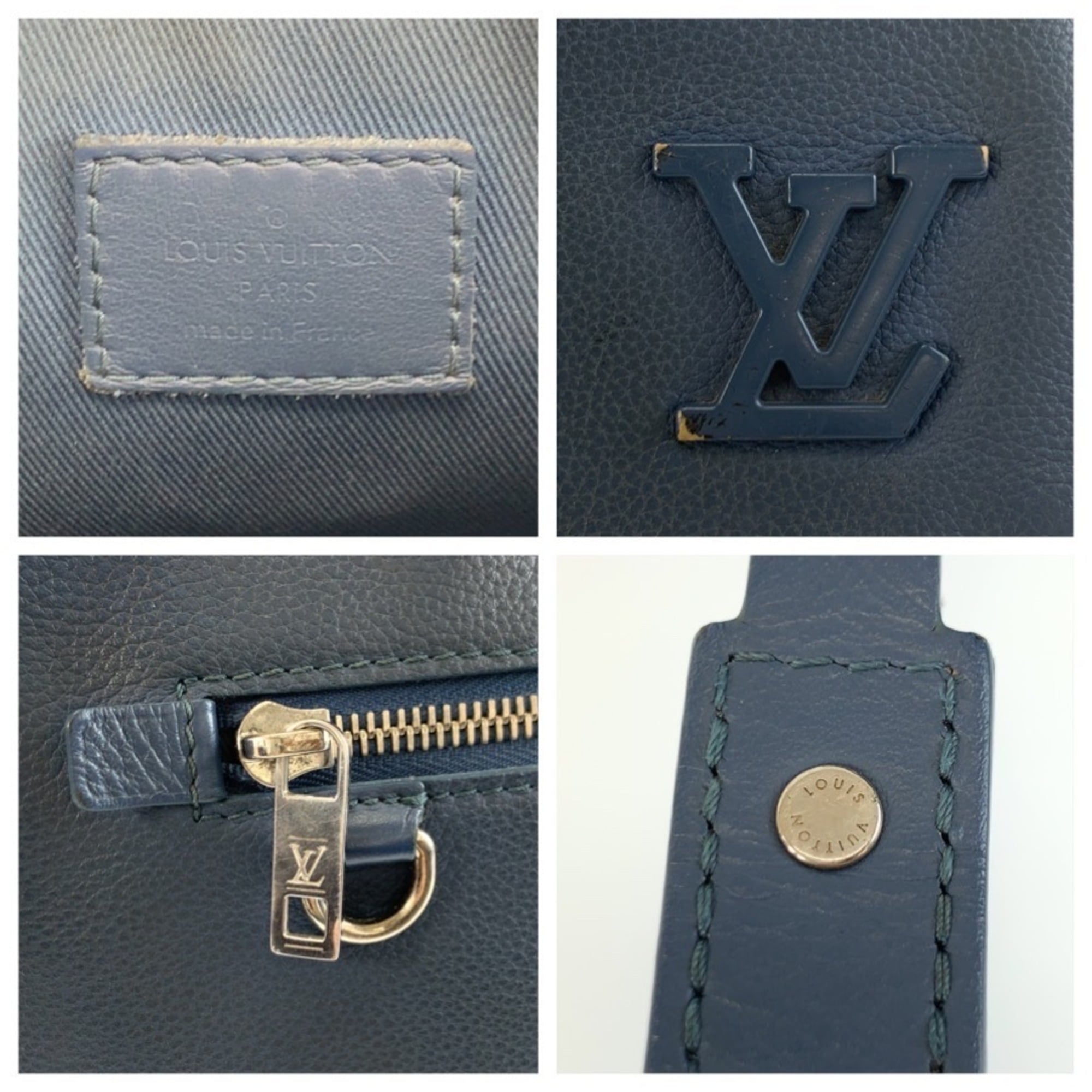 Louis Vuitton Blue Leather Clutch Bag Pochette (Pre-Owned)