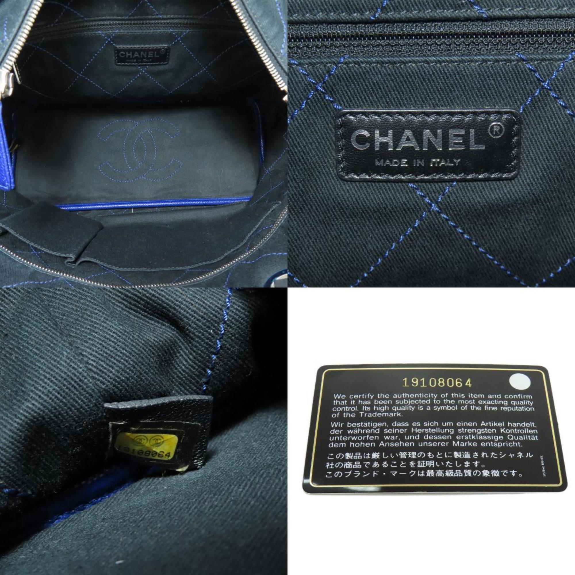 Chanel Blue Caviar Leather Tote Bag (Pre-Owned)