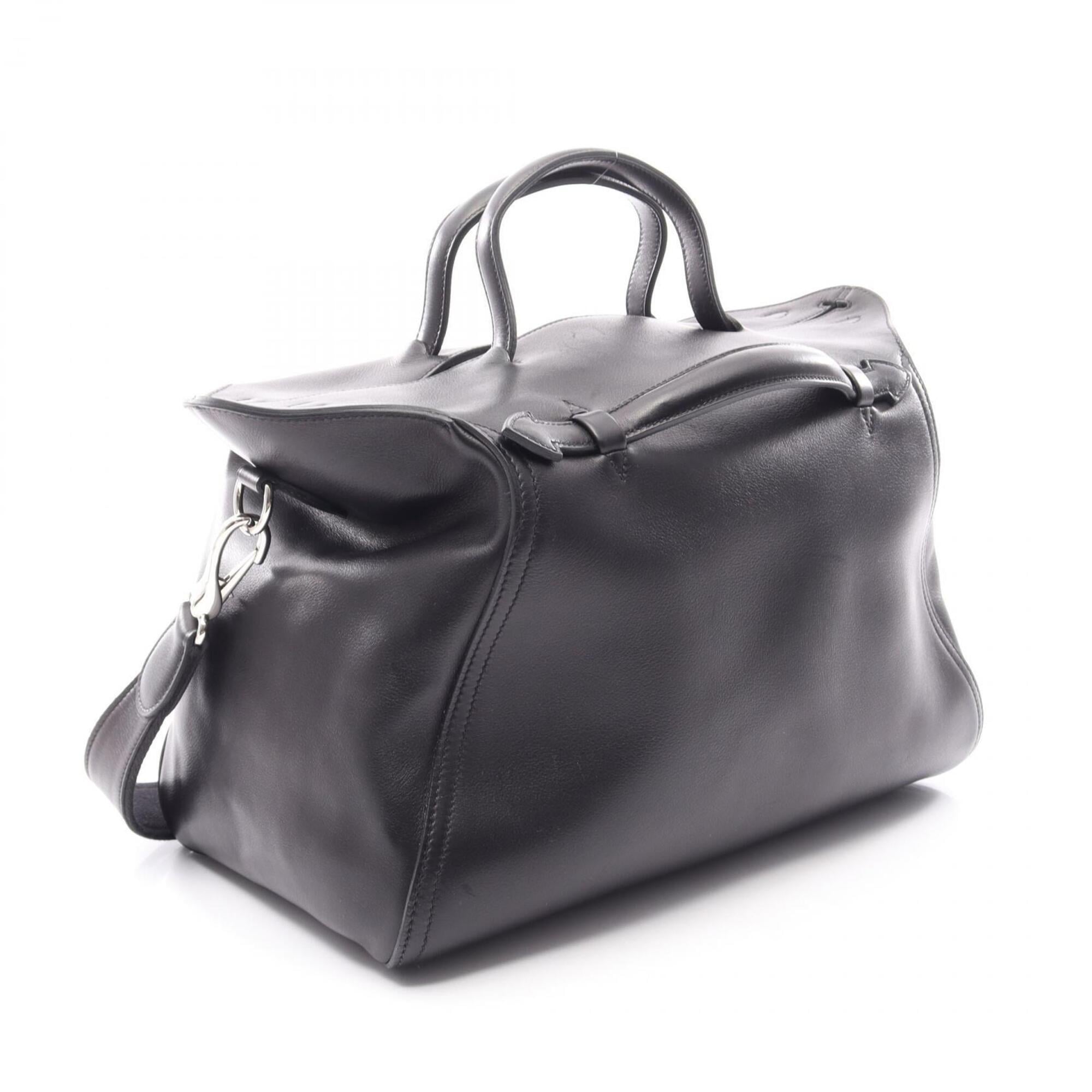Hermes Black Leather Handbag (Pre-Owned)