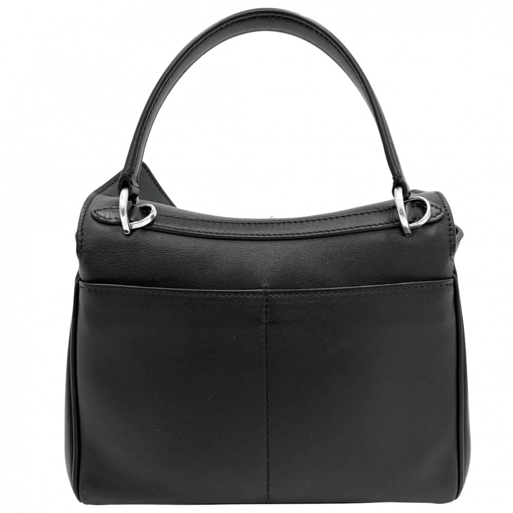 Balenciaga Black Leather Handbag Shoulder Bag (Pre-Owned)