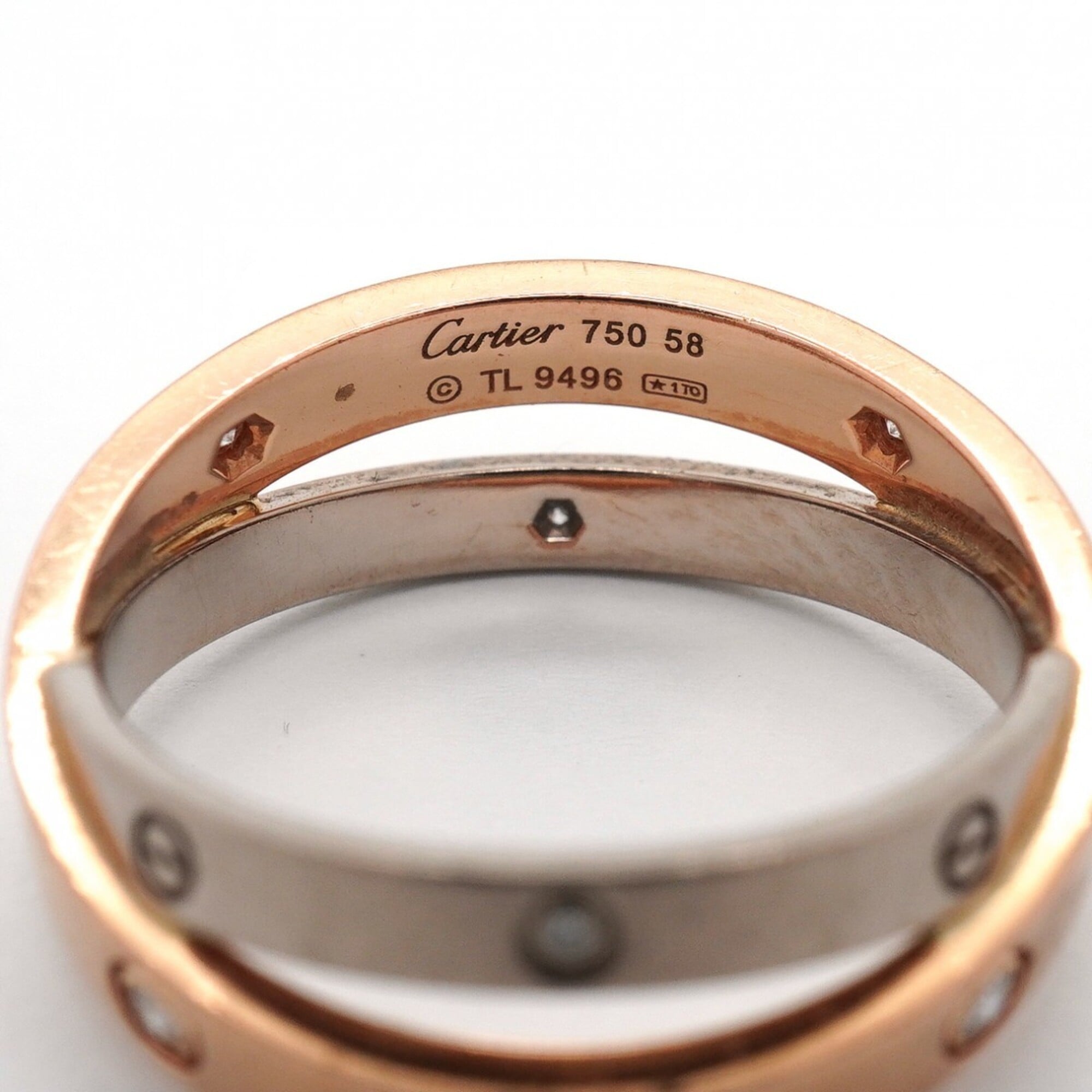 Cartier Pink Gold (18K) White Gold (18K) Band Ring (Pre-Owned)