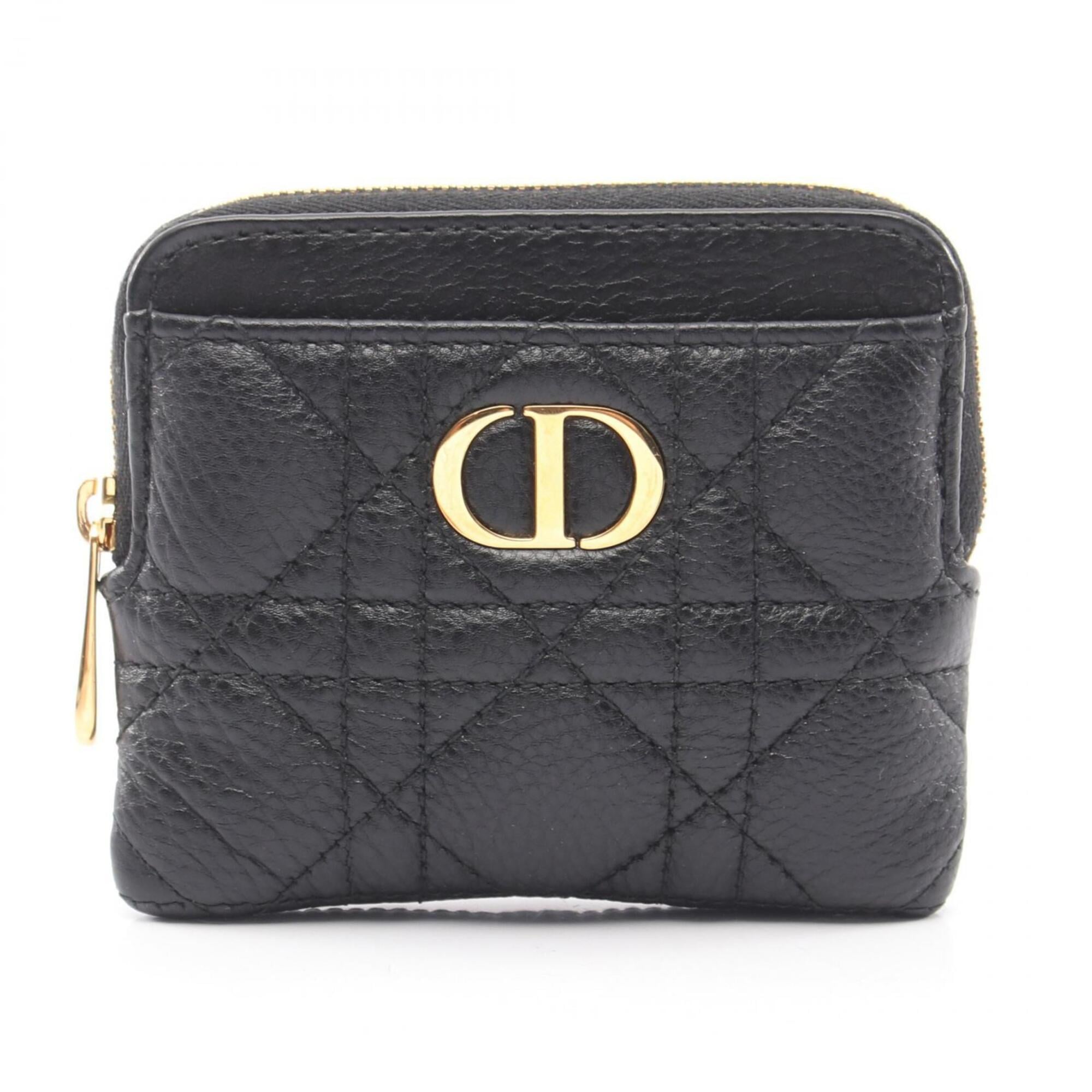 Christian Dior Black Leather Coin Purse/Coin Case (Pre-Owned)